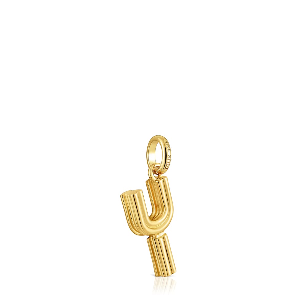 Medium 18kt gold plating over silver letter Y Pendant TOUS Alphabet image number 2