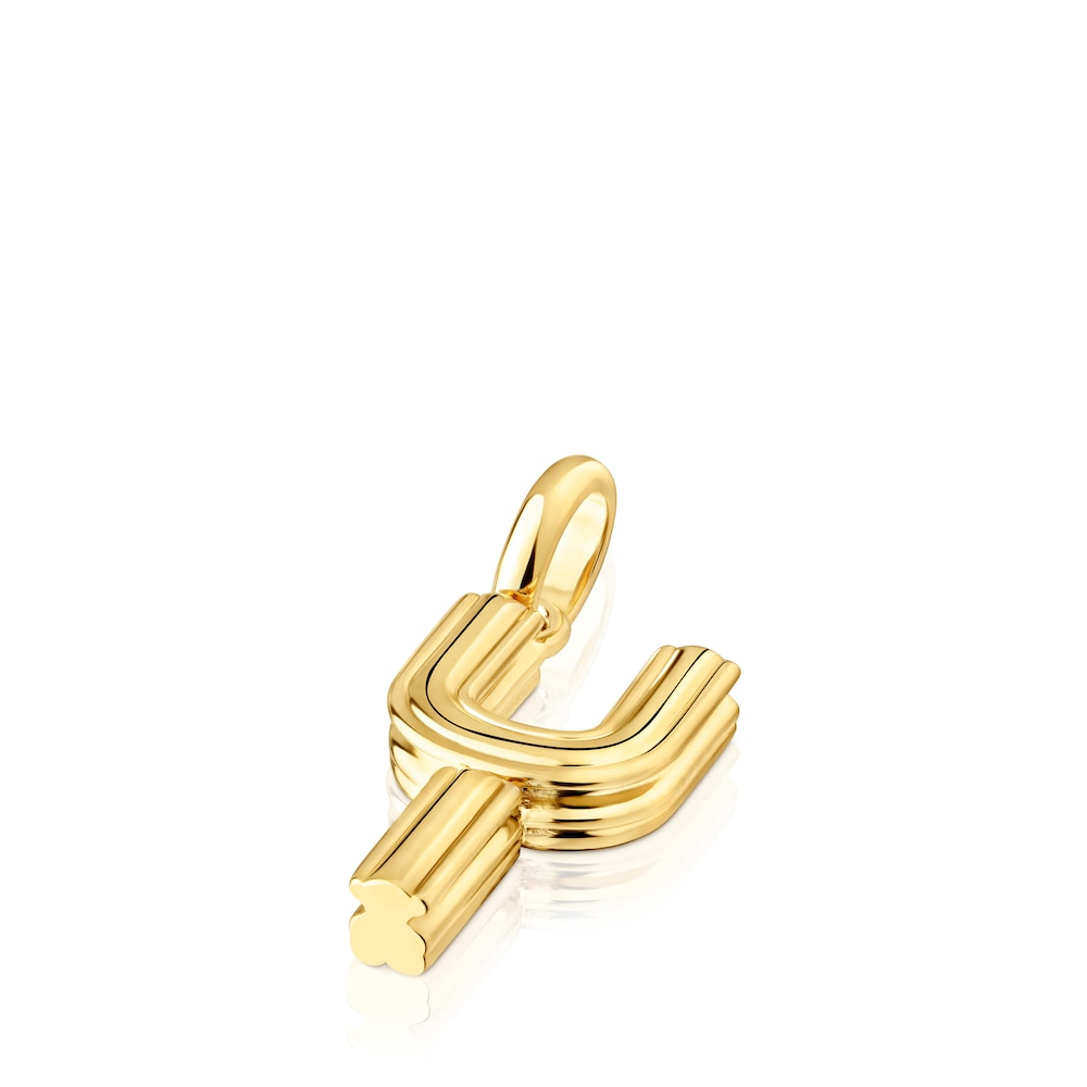 Medium 18kt gold plating over silver letter Y Pendant TOUS Alphabet image number 3