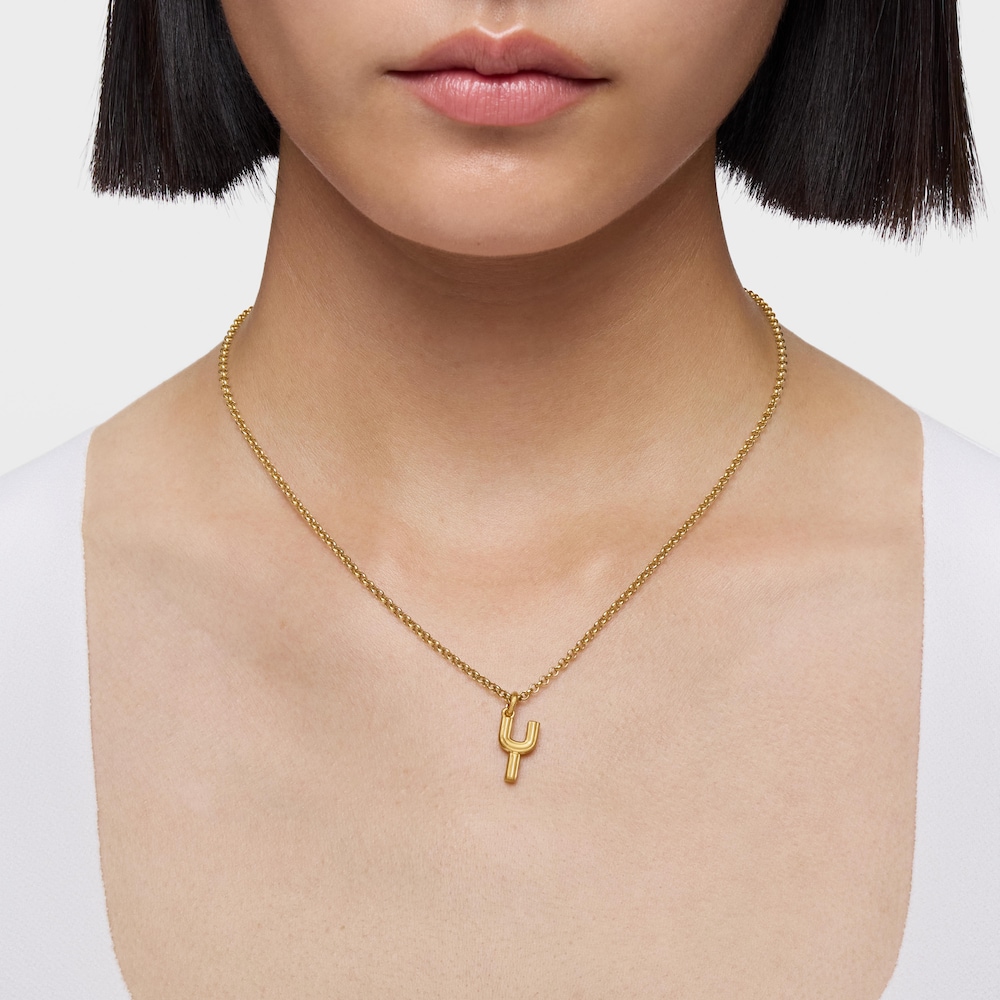Medium 18kt gold plating over silver letter Y Pendant TOUS Alphabet image number 4