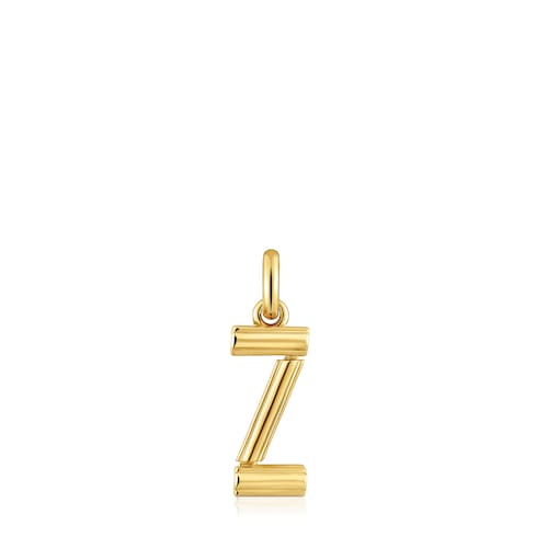 Medium 18kt gold plating over silver letter Z Pendant TOUS Alphabet