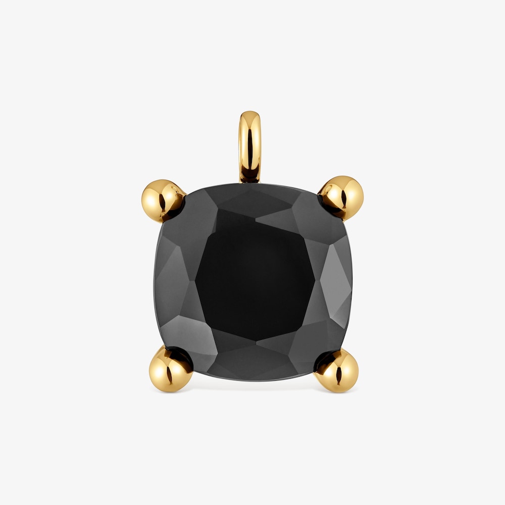 Velk&yacute; Př&iacute;věsek Color Black ze stř&iacute;bra pozlacen&eacute;ho 18kar&aacute;tov&yacute;m zlatem a onyxu