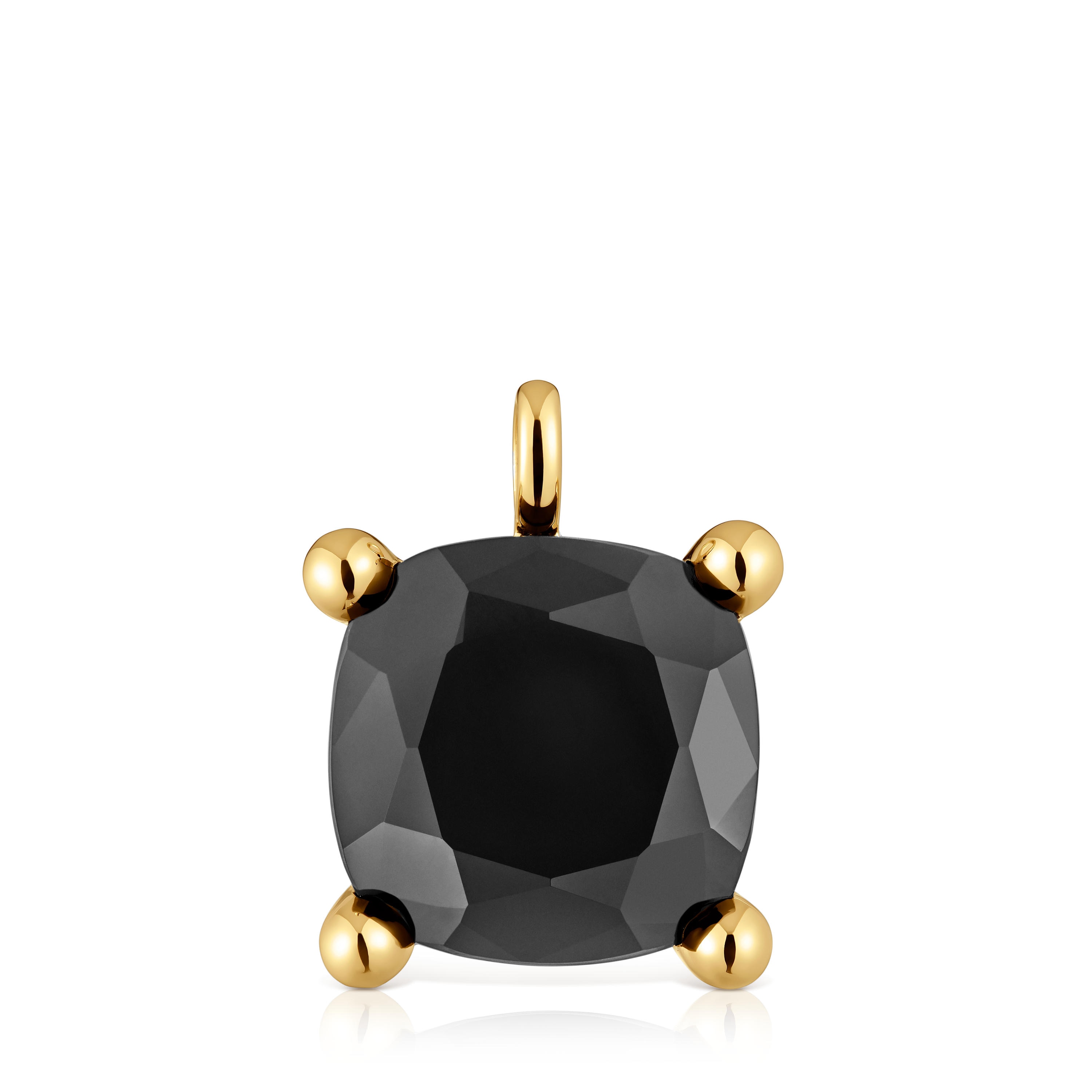 Colgante grande con baño de oro 18 kt sobre plata y ónix Color Black image number 0