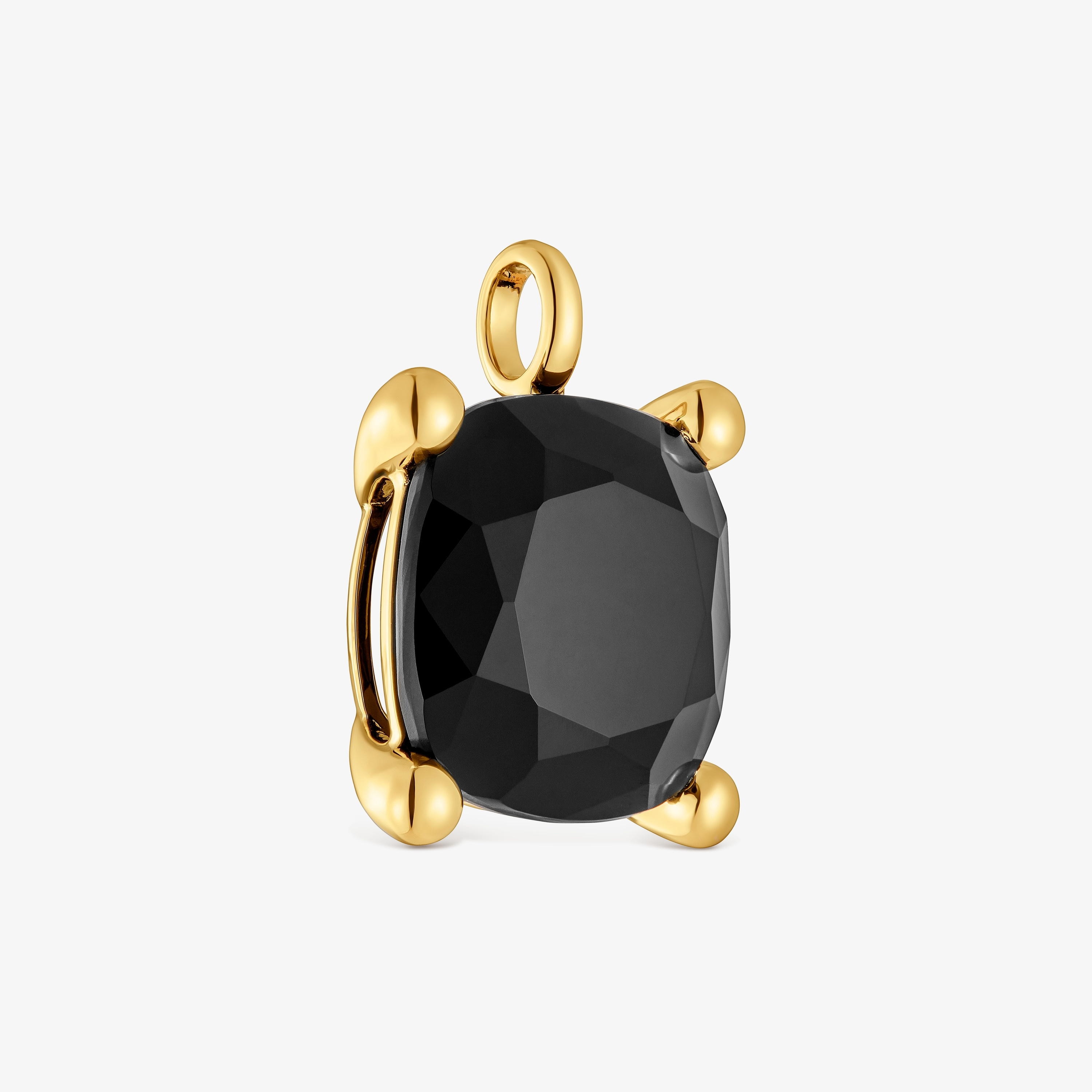 Large 18K gold vermeil and onyx Pendant Color Black