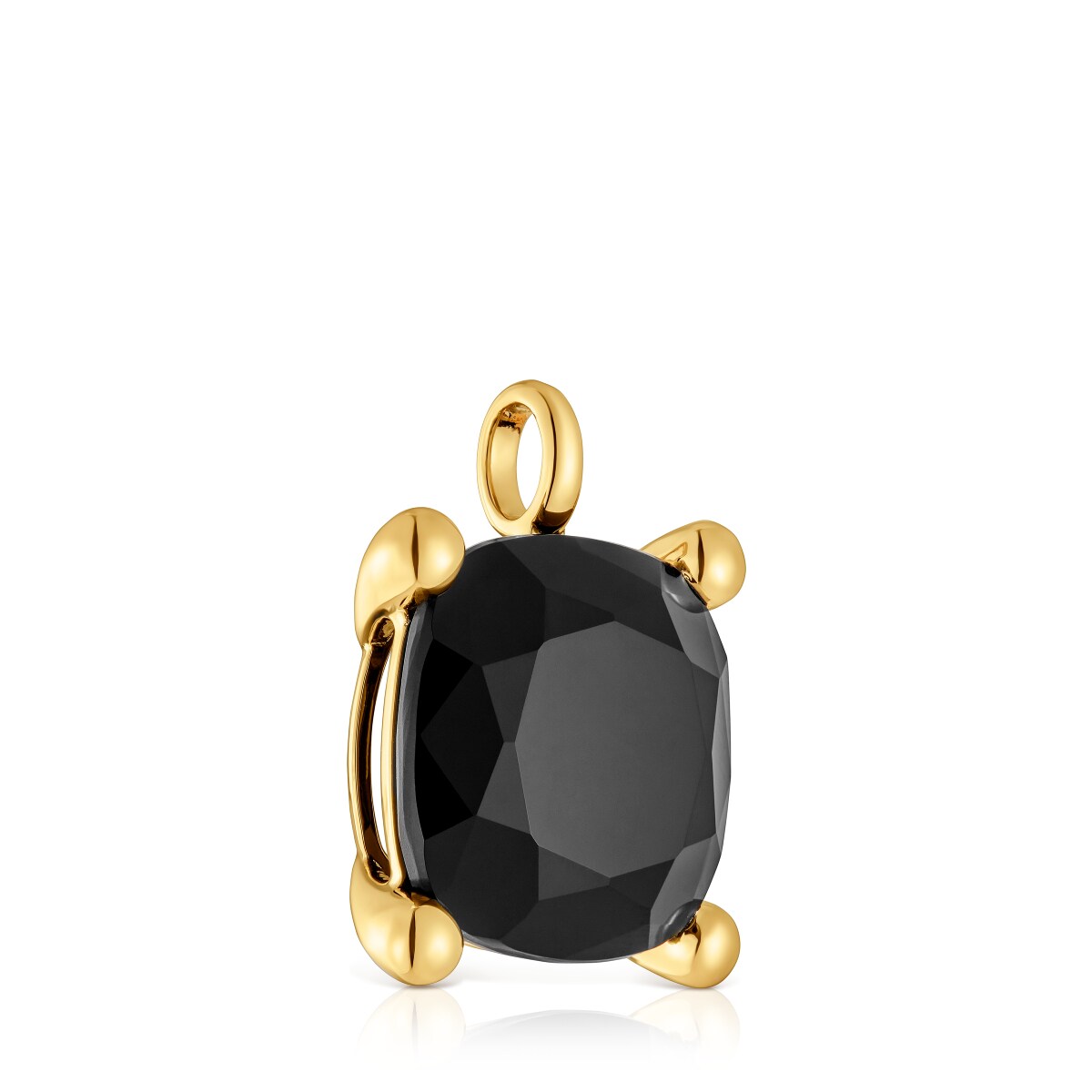 Large 18kt gold plating over silver and onyx Pendant Color Black