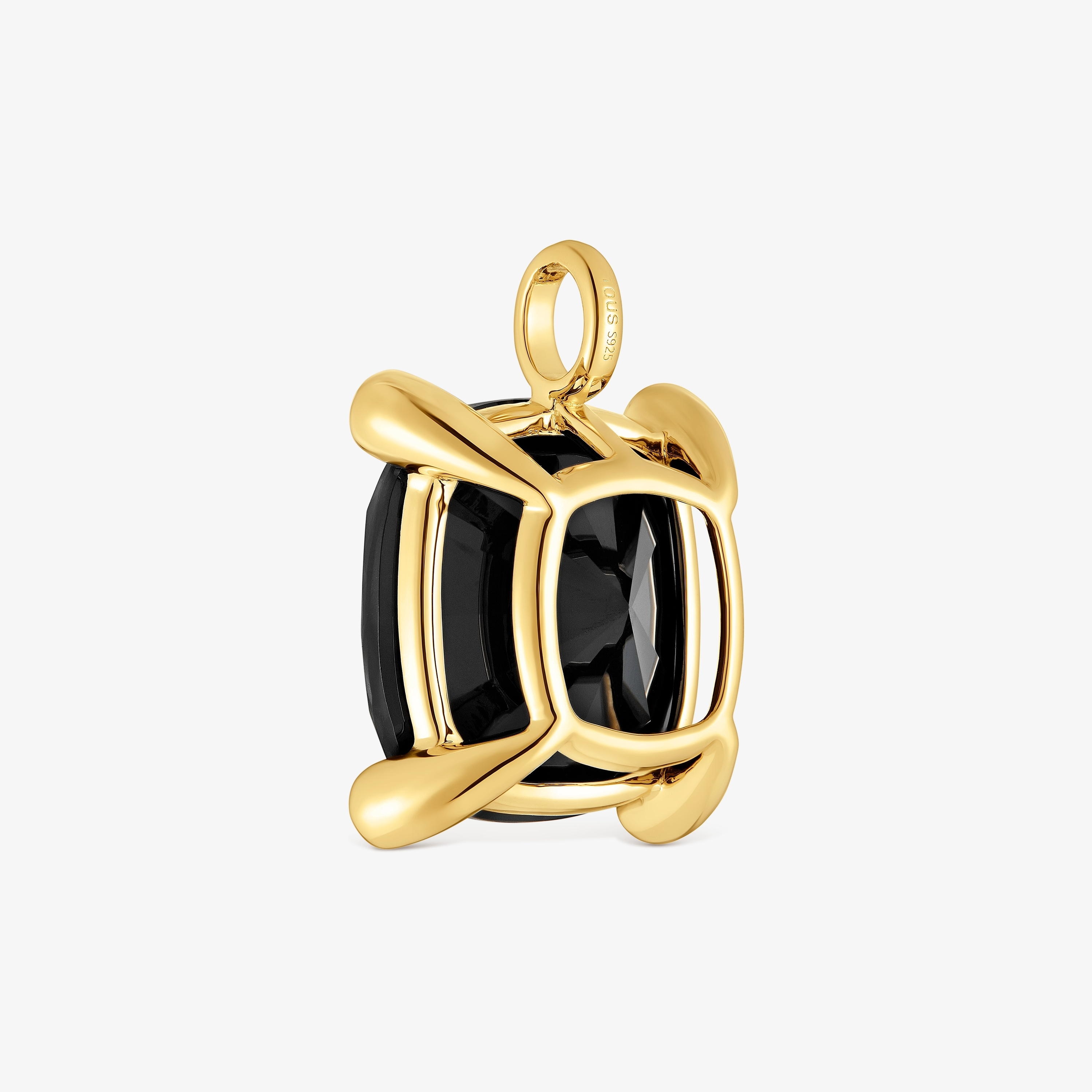 Large 18K gold vermeil and onyx Pendant Color Black