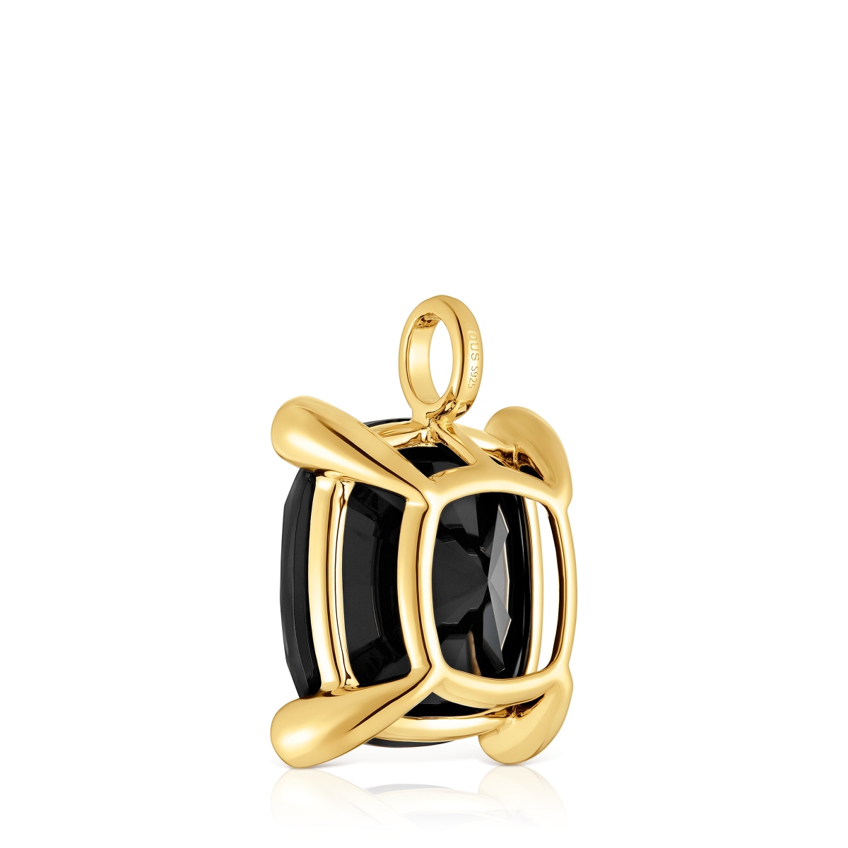 Large 18kt gold plating over silver and onyx Pendant Color Black
