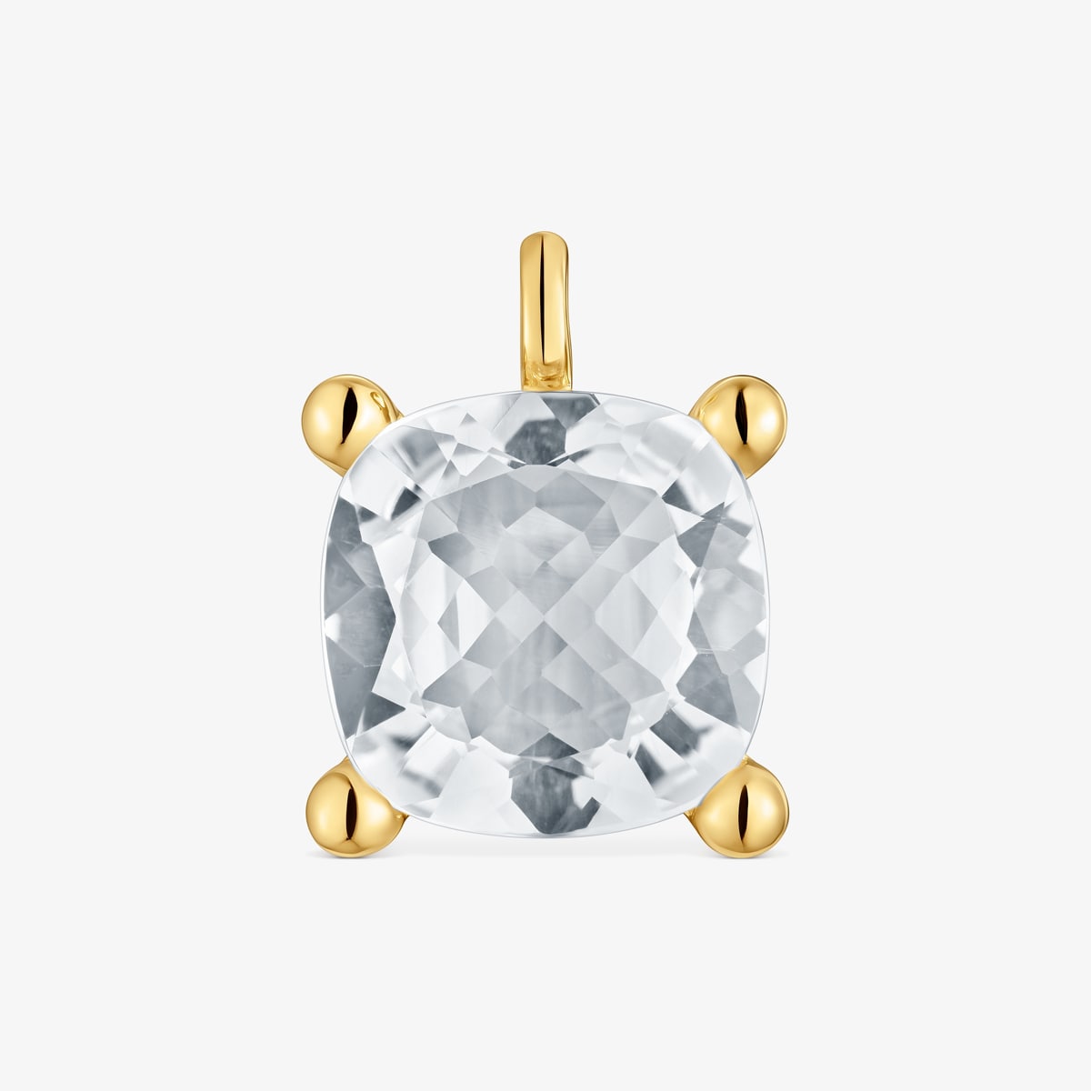 Tous - Colgante Grande Con Baño De Oro 18 Kt Sobre Plata Y Cuarzo Cristal De Roca Color White - Transparente