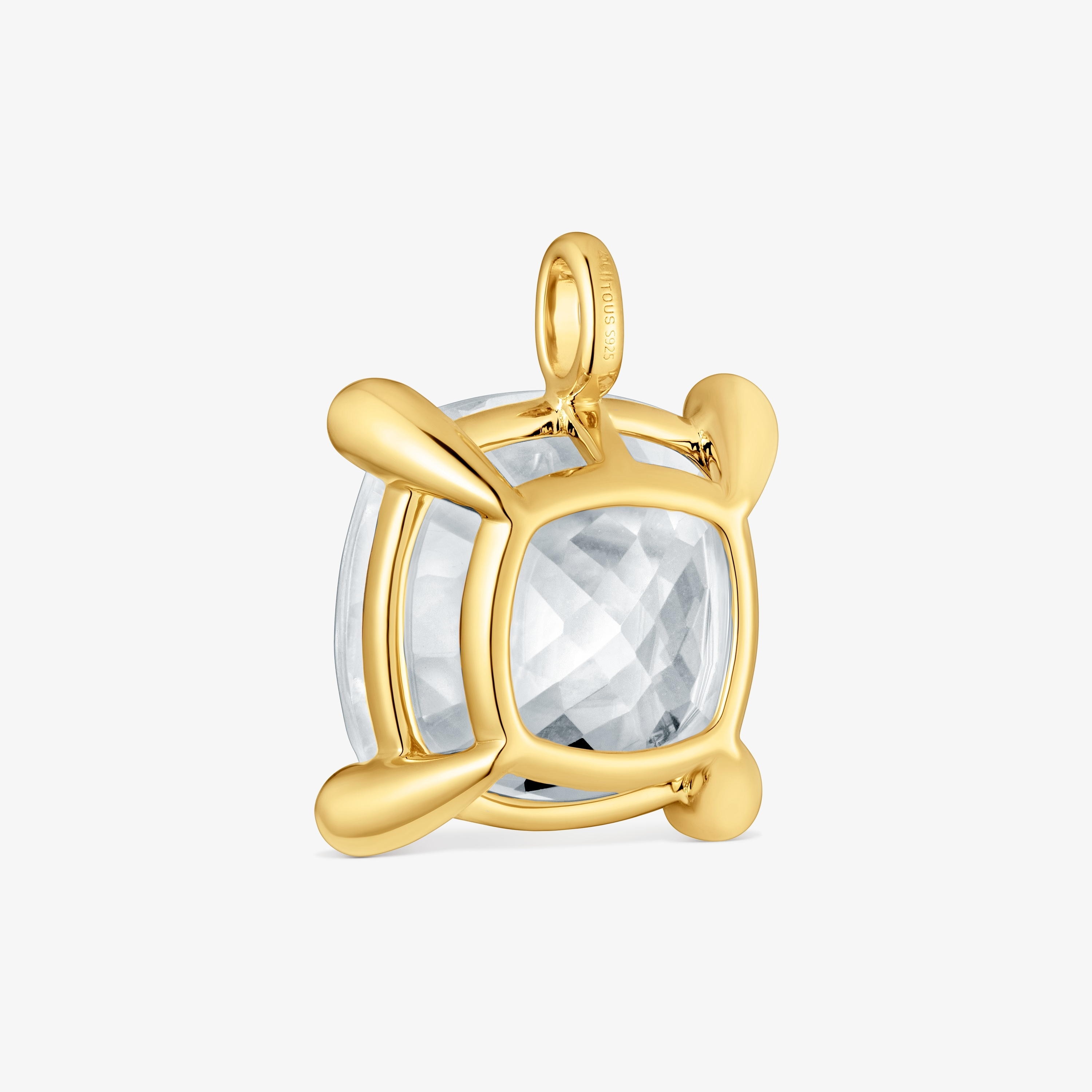 18K gold vermeil and rock crystal quartz Pendant Color White