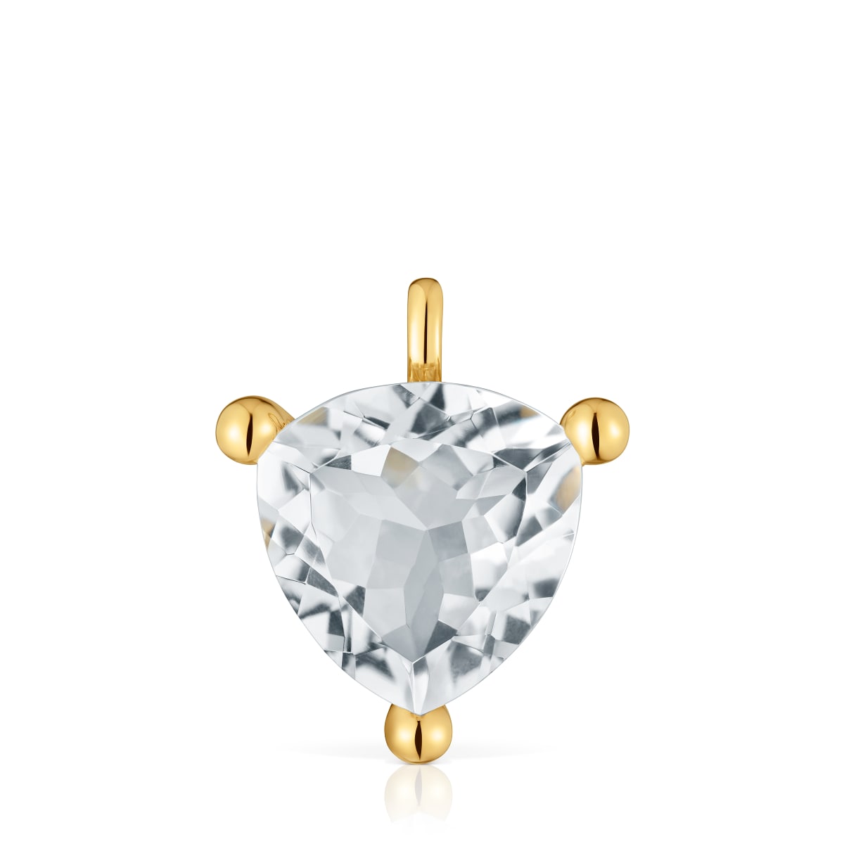 18kt gold plating over silver and rock crystal quartz Pendant Color White