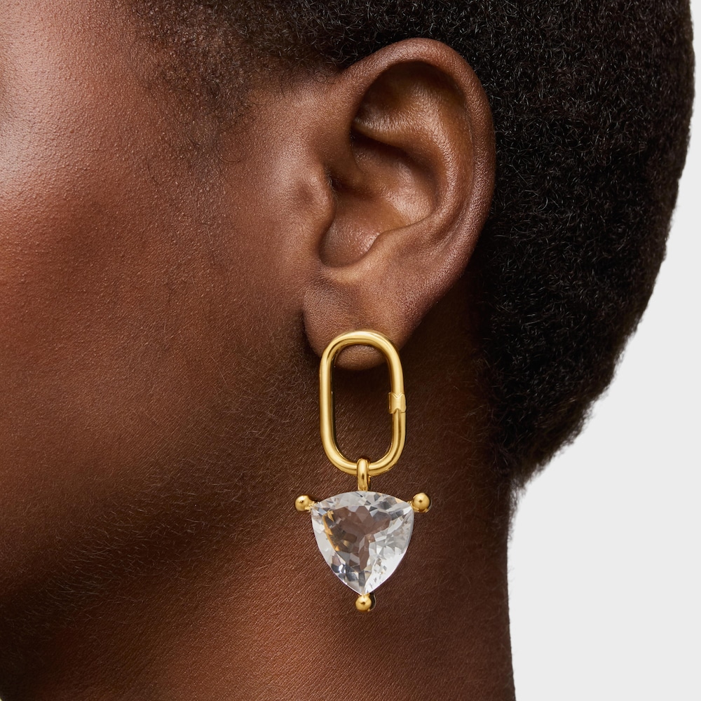 Př&iacute;věsek Color White ze stř&iacute;bra pozlacen&eacute;ho 18kar&aacute;tov&yacute;m zlatem s&nbsp;kři&scaron;ť&aacute;lem