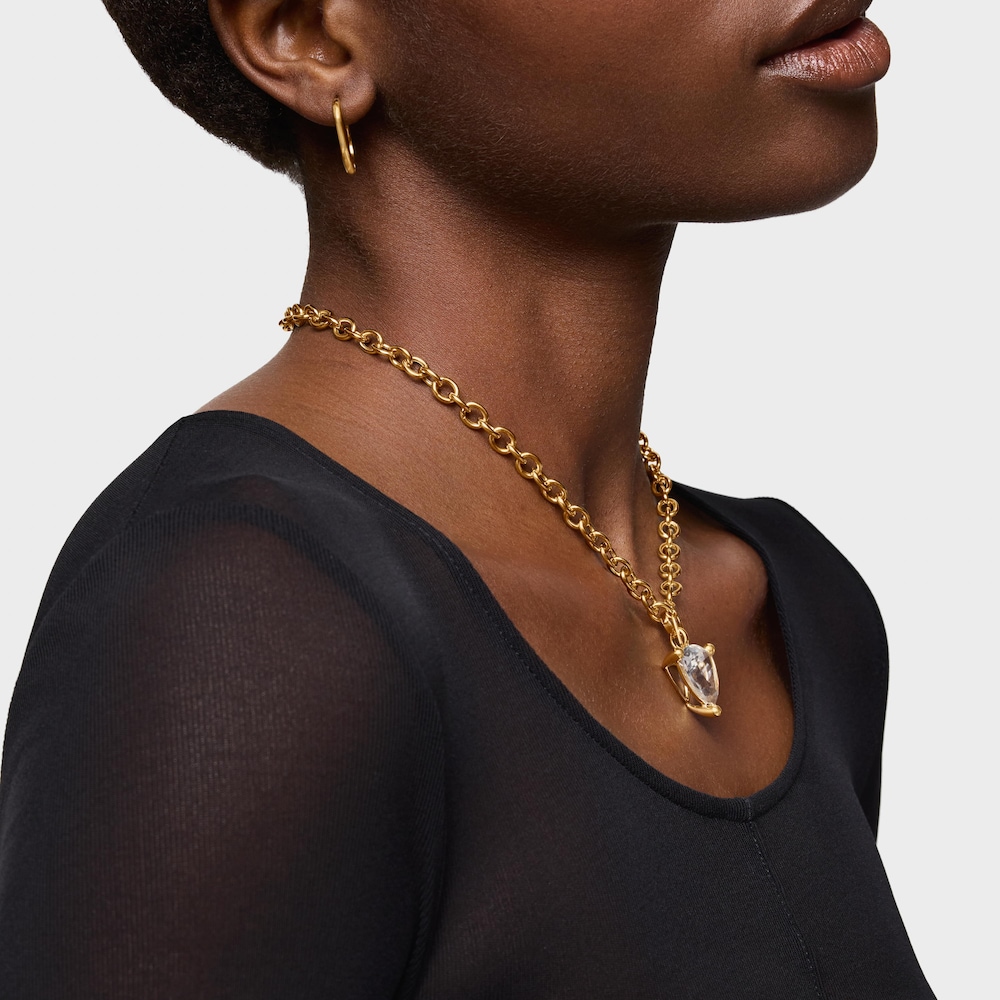 Př&iacute;věsek Color White ze stř&iacute;bra pozlacen&eacute;ho 18kar&aacute;tov&yacute;m zlatem s&nbsp;kři&scaron;ť&aacute;lem