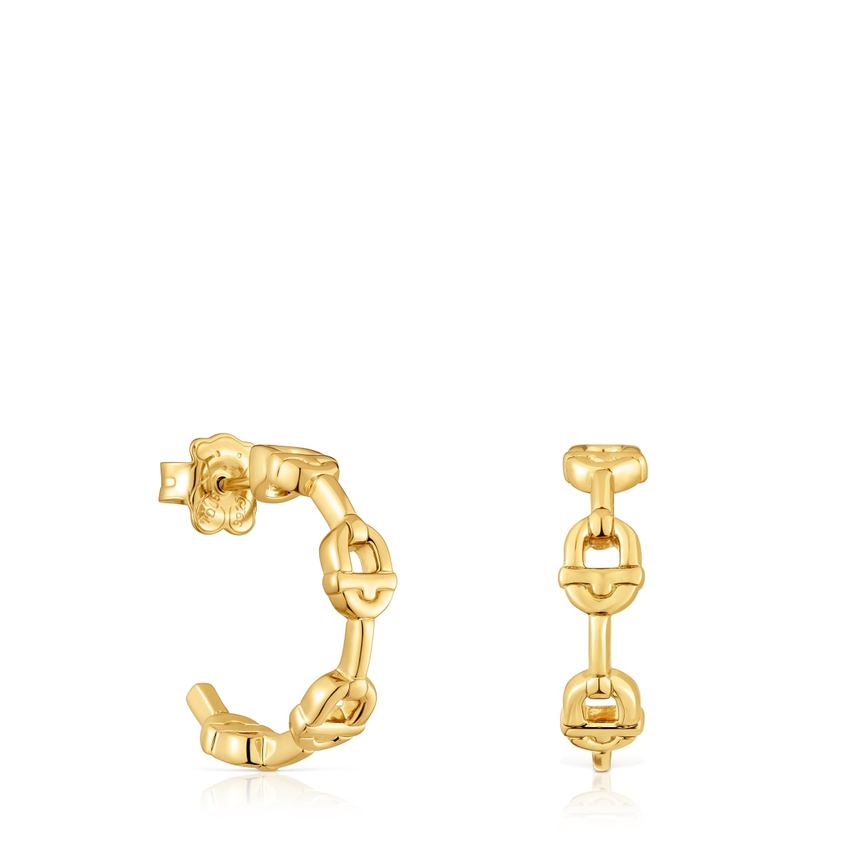 Tous - Pendientes De Aro Logo Con Baño De Oro 18 Kt Sobre Plata 17,4 Mm Tous Manifesto - Dorado