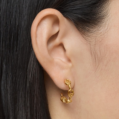 Pendientes de aro logo con baño de oro 18 kt sobre plata 17,4 mm TOUS MANIFESTO