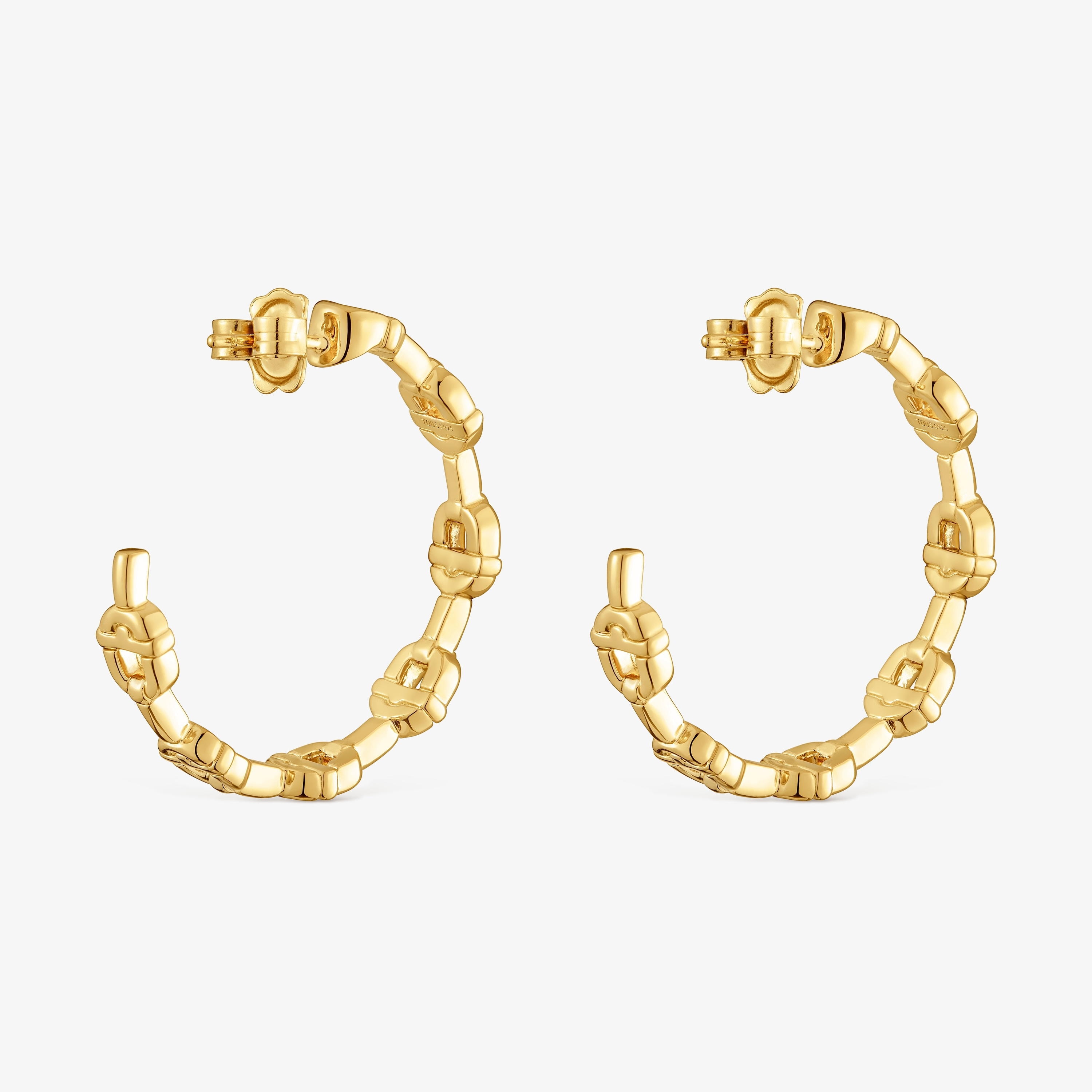 mm 18K gold vermeil logo Hoop earrings TOUS MANIFESTO