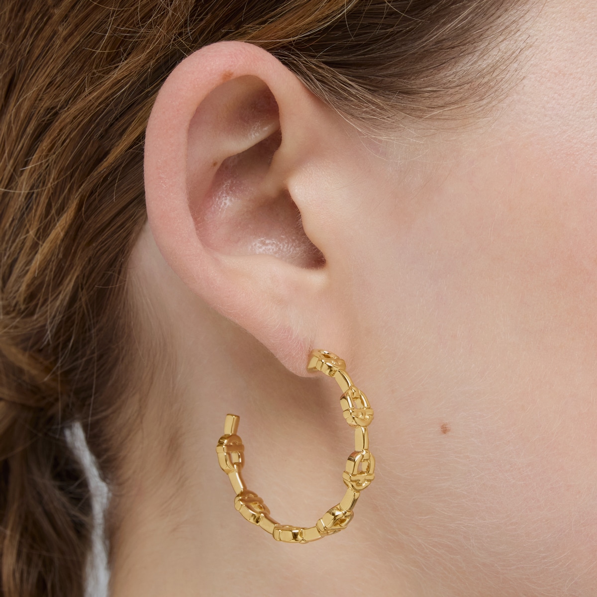 30 mm 18kt gold plating over silver logo Hoop earrings TOUS MANIFESTO