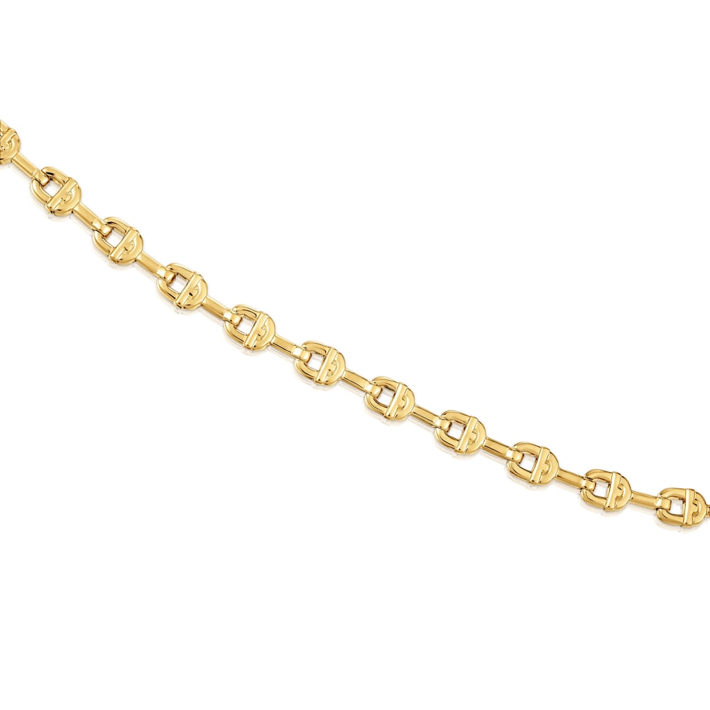 Short 18kt gold plating over silver logo Necklace TOUS MANIFESTO image number 1