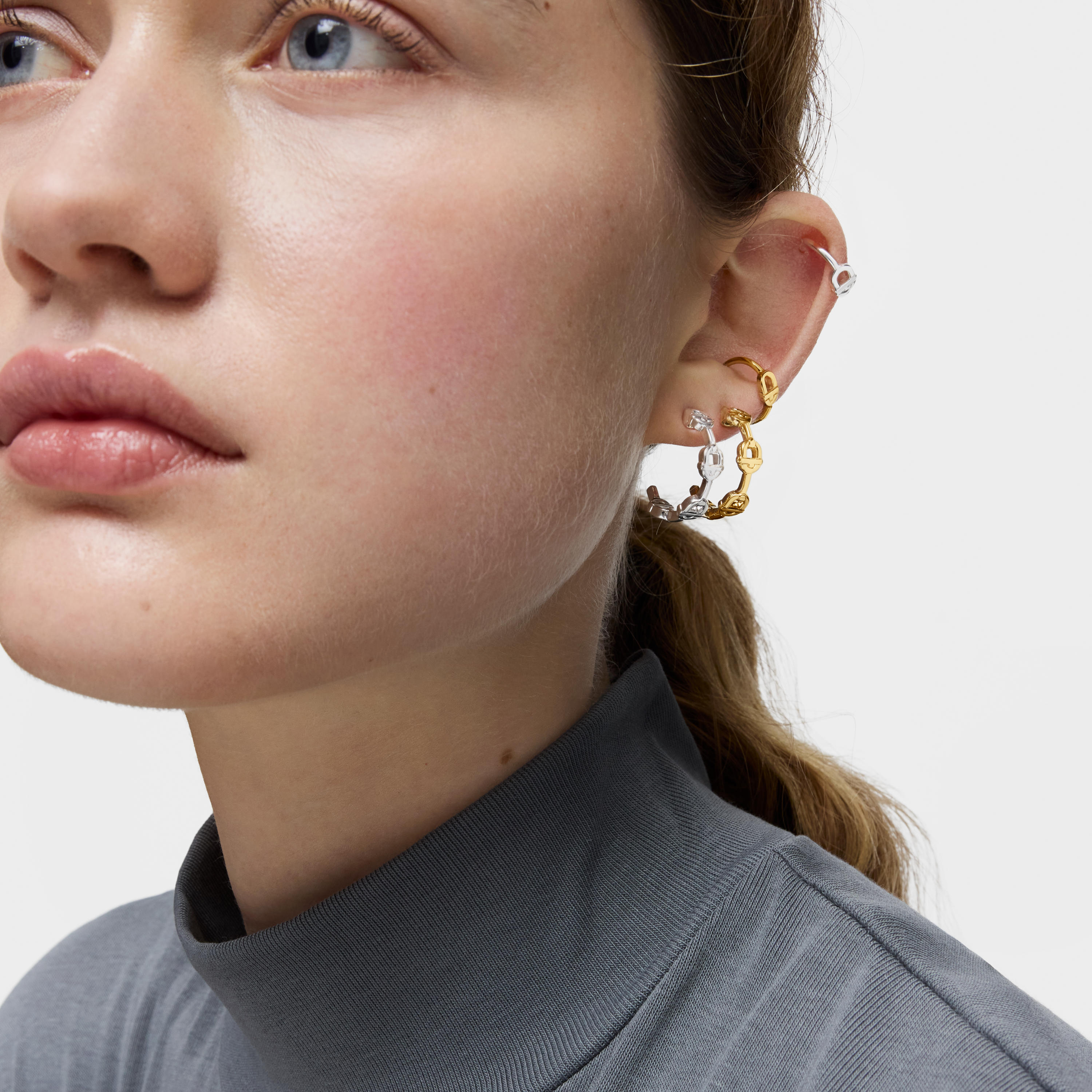 17.4 mm silver logo Hoop earrings TOUS MANIFESTO