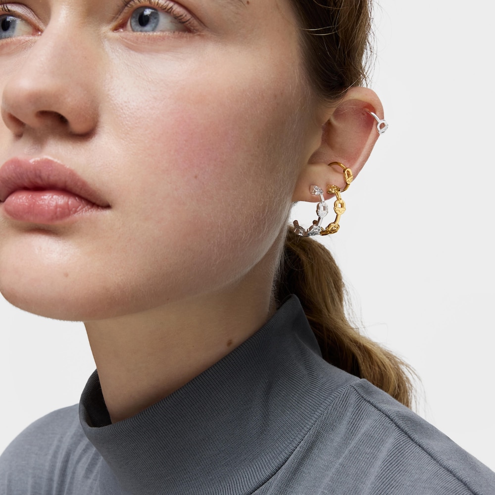 Kolczyki kreolki ze srebra 17,4 mm z logo TOUS MANIFESTO