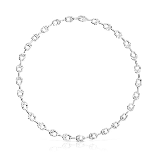 Collar corto logo de plata TOUS MANIFESTO