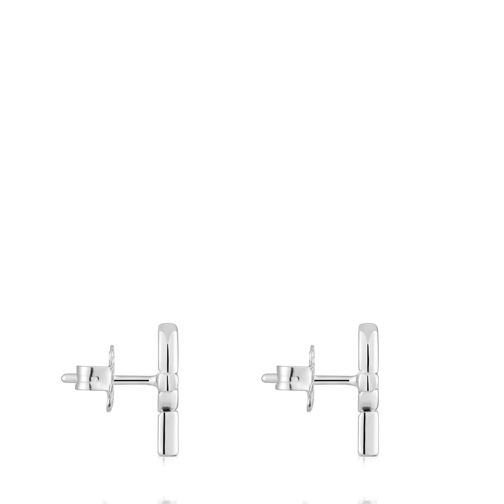 Small 14 mm silver logo Earrings TOUS MANIFESTO image number 1
