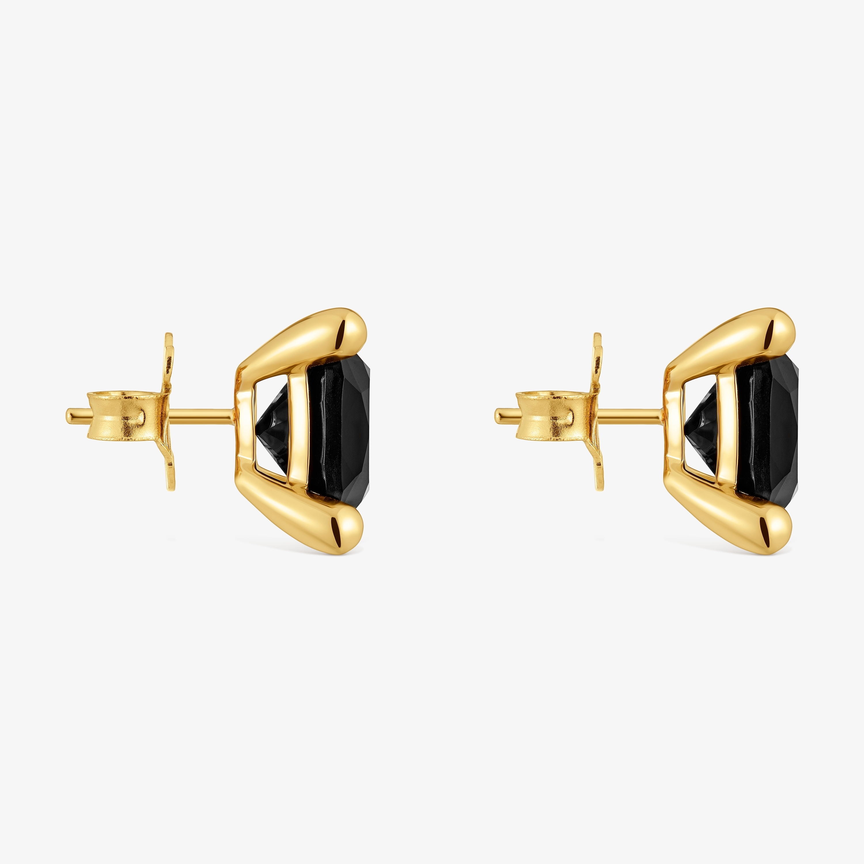 18K gold vermeil and onyx Earrings Color Black