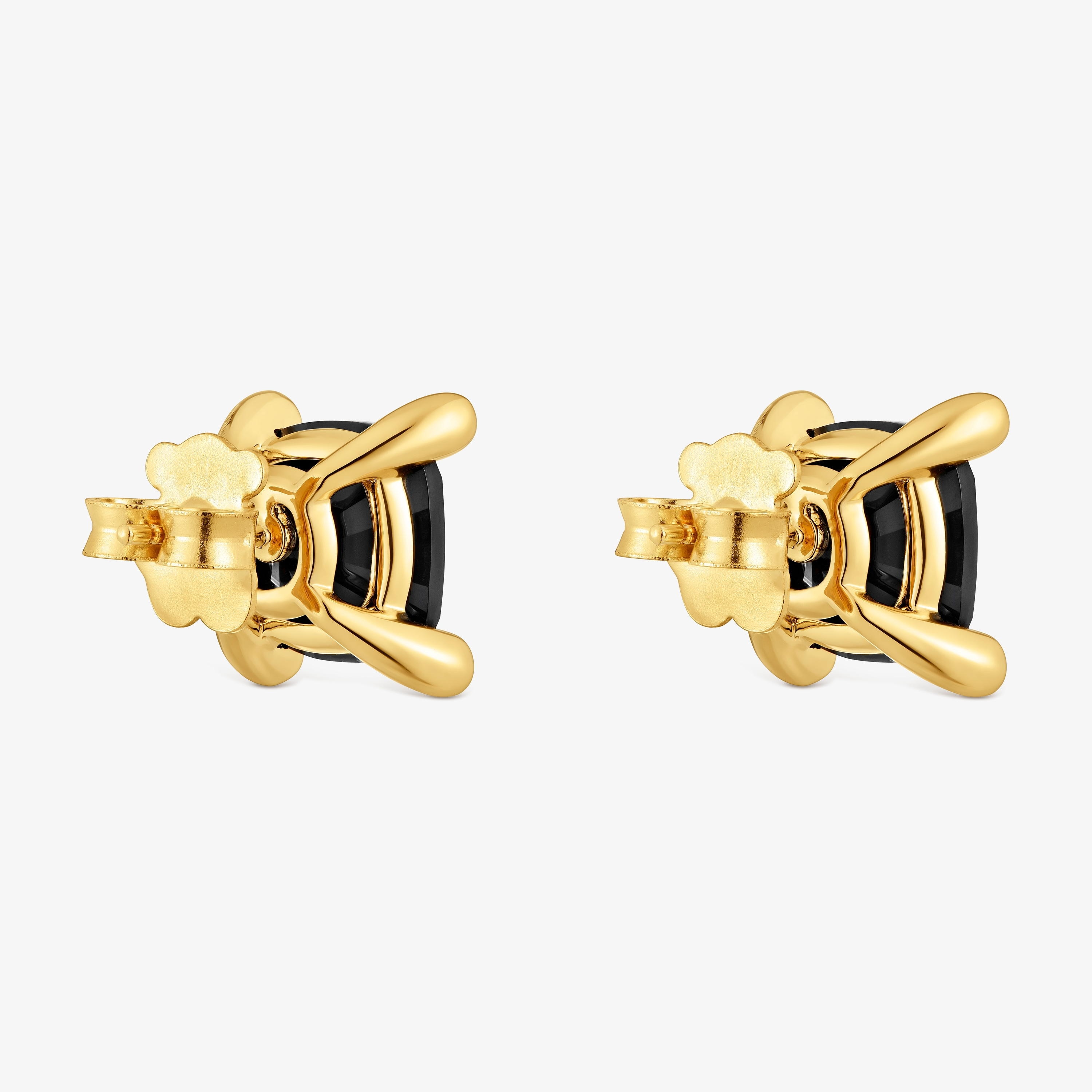 18K gold vermeil and onyx Earrings Color Black