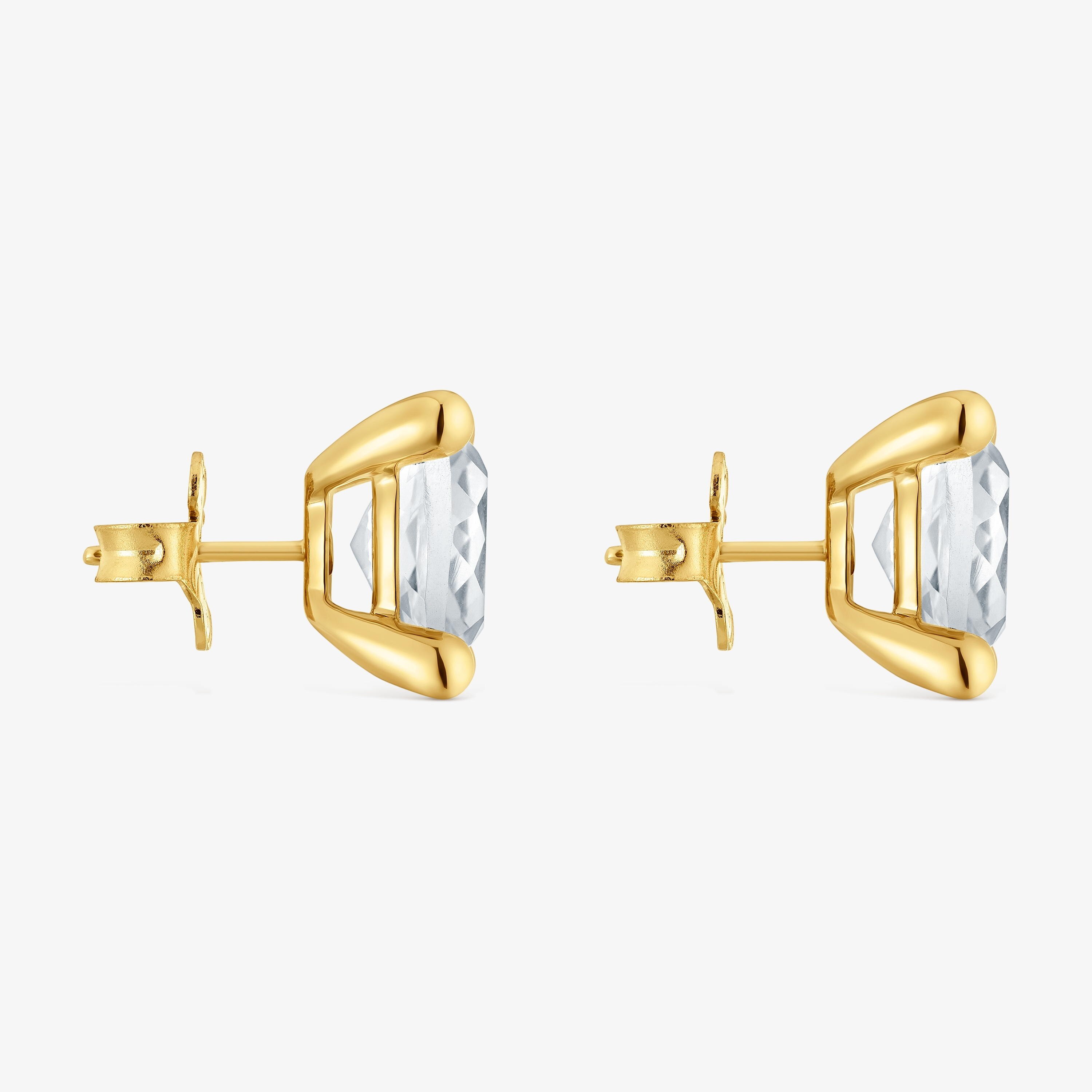 18K gold vermeil and rock crystal quartz Earrings Color White