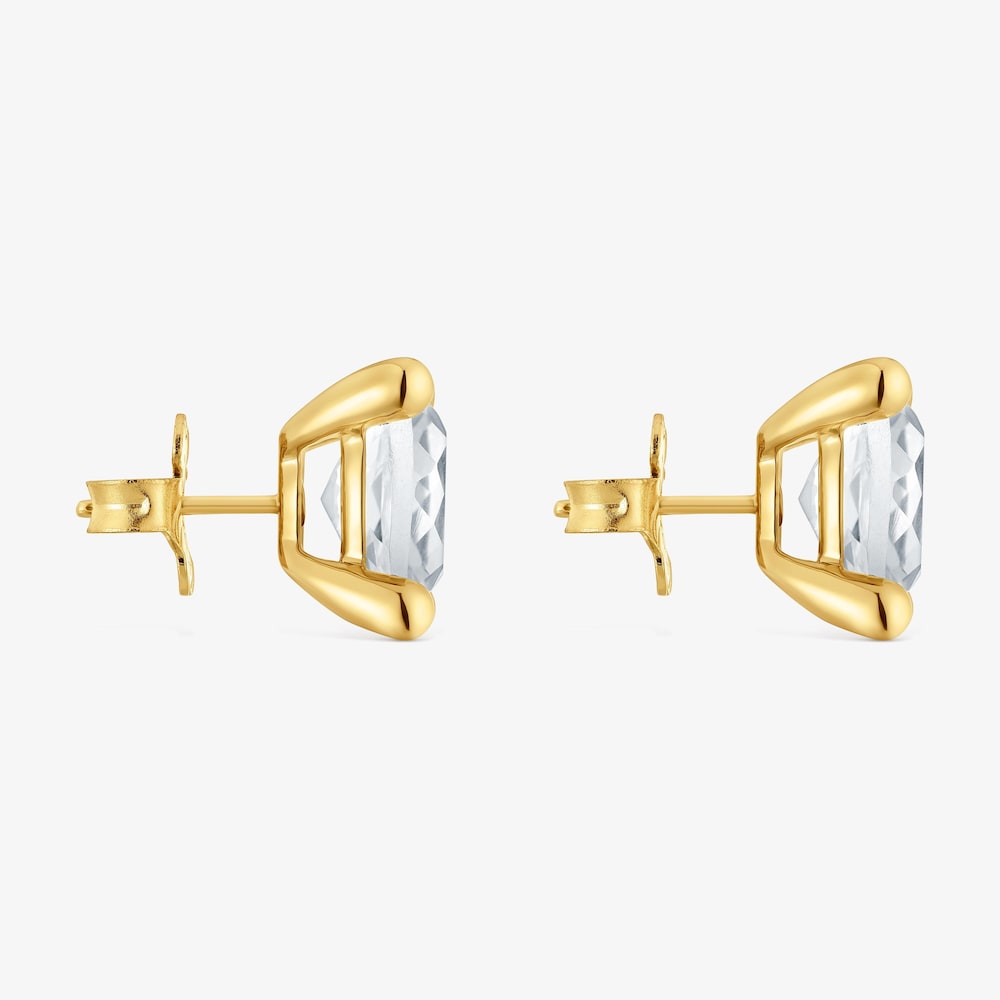 18K gold vermeil and rock crystal quartz Earrings Color White
