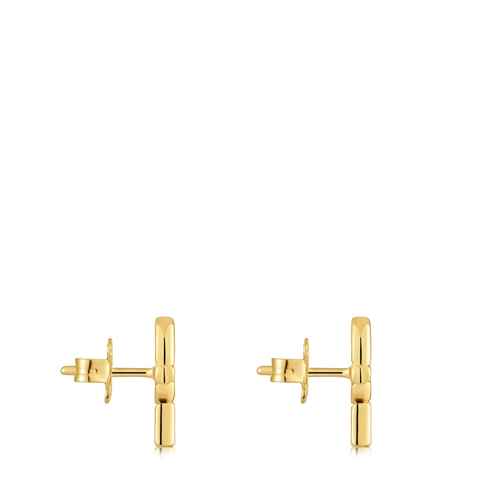 Pendientes pequeños con baño de oro 18 kt sobre plata 14 mm TOUS MANIFESTO image number 1