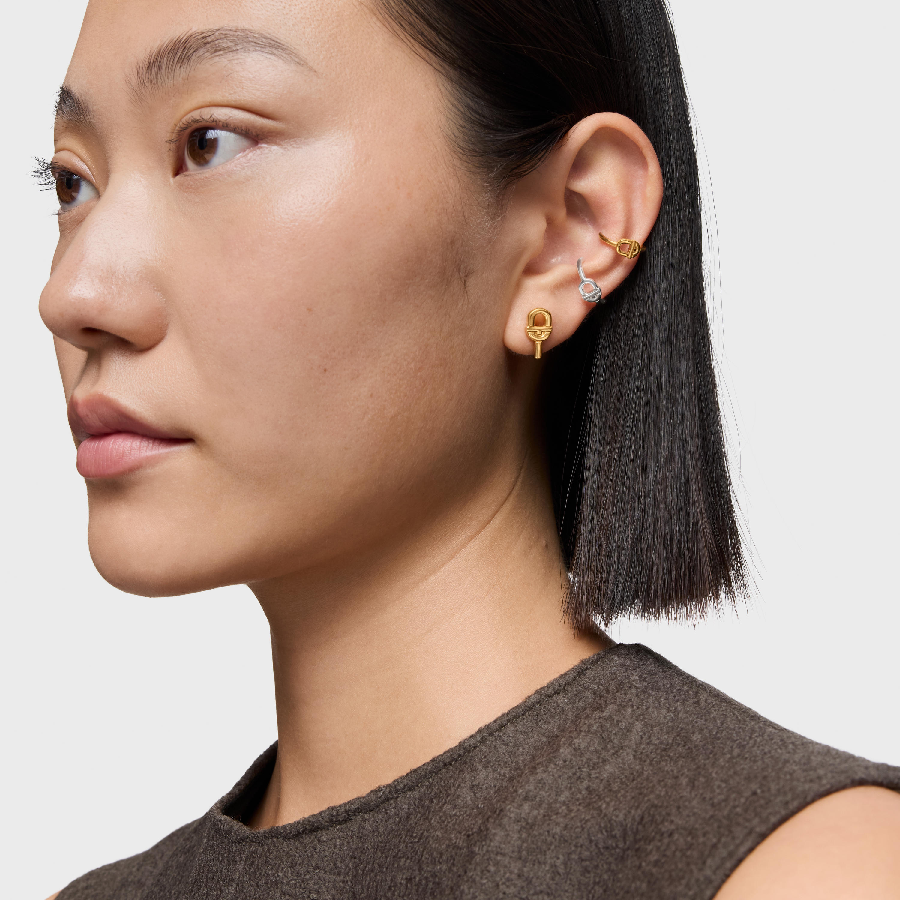 Small 14 mm 18kt gold plating over silver Earrings TOUS MANIFESTO