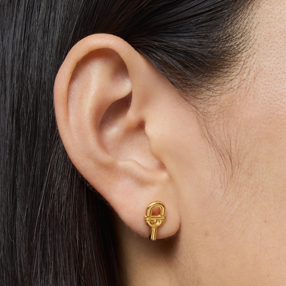 Pendientes pequeños con baño de oro 18 kt sobre plata 14 mm TOUS MANIFESTO image number 5