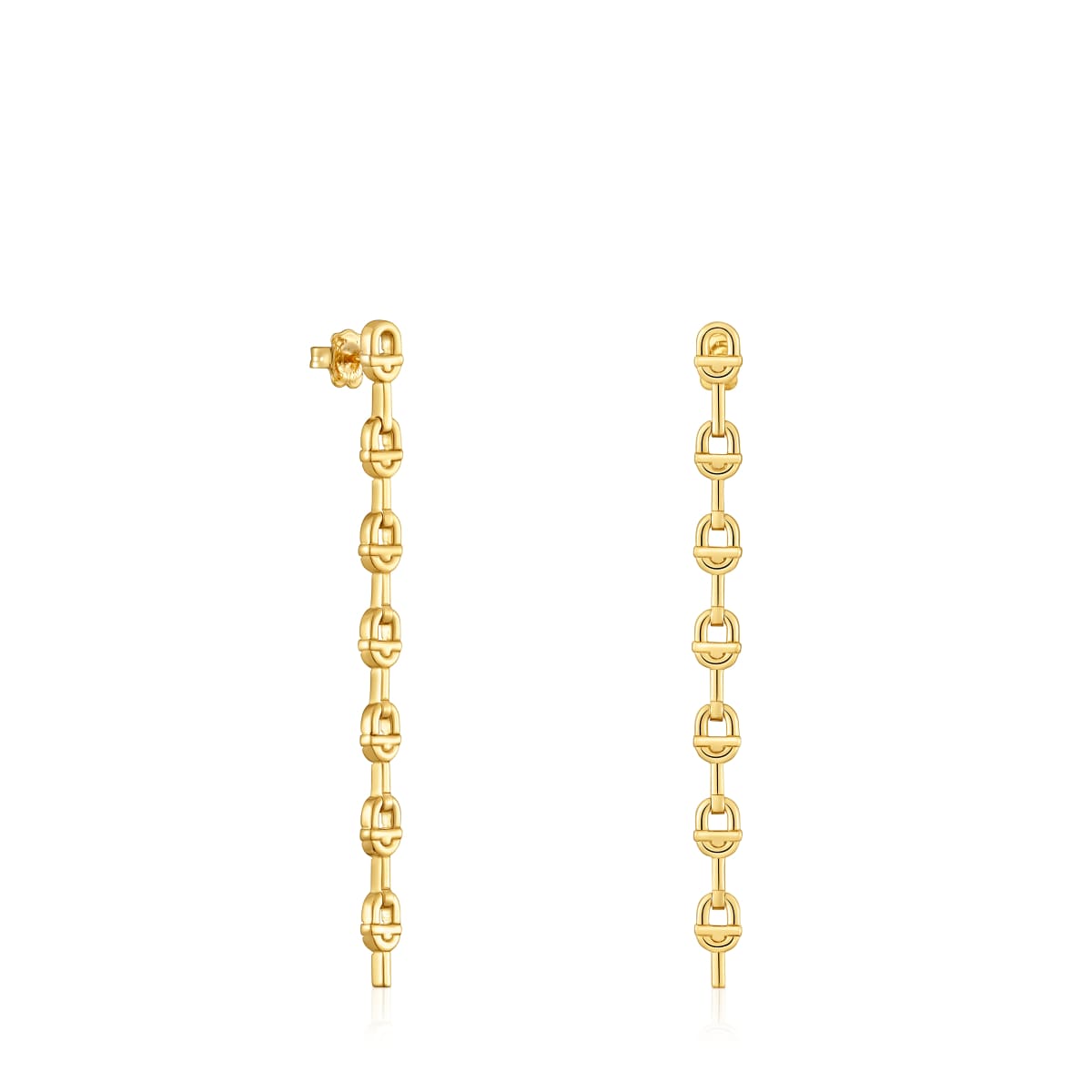 Tous - Pendientes Logo Largos Con Baño De Oro 18 Kt Sobre Plata 30 Mm Tous Manifesto - Dorado
