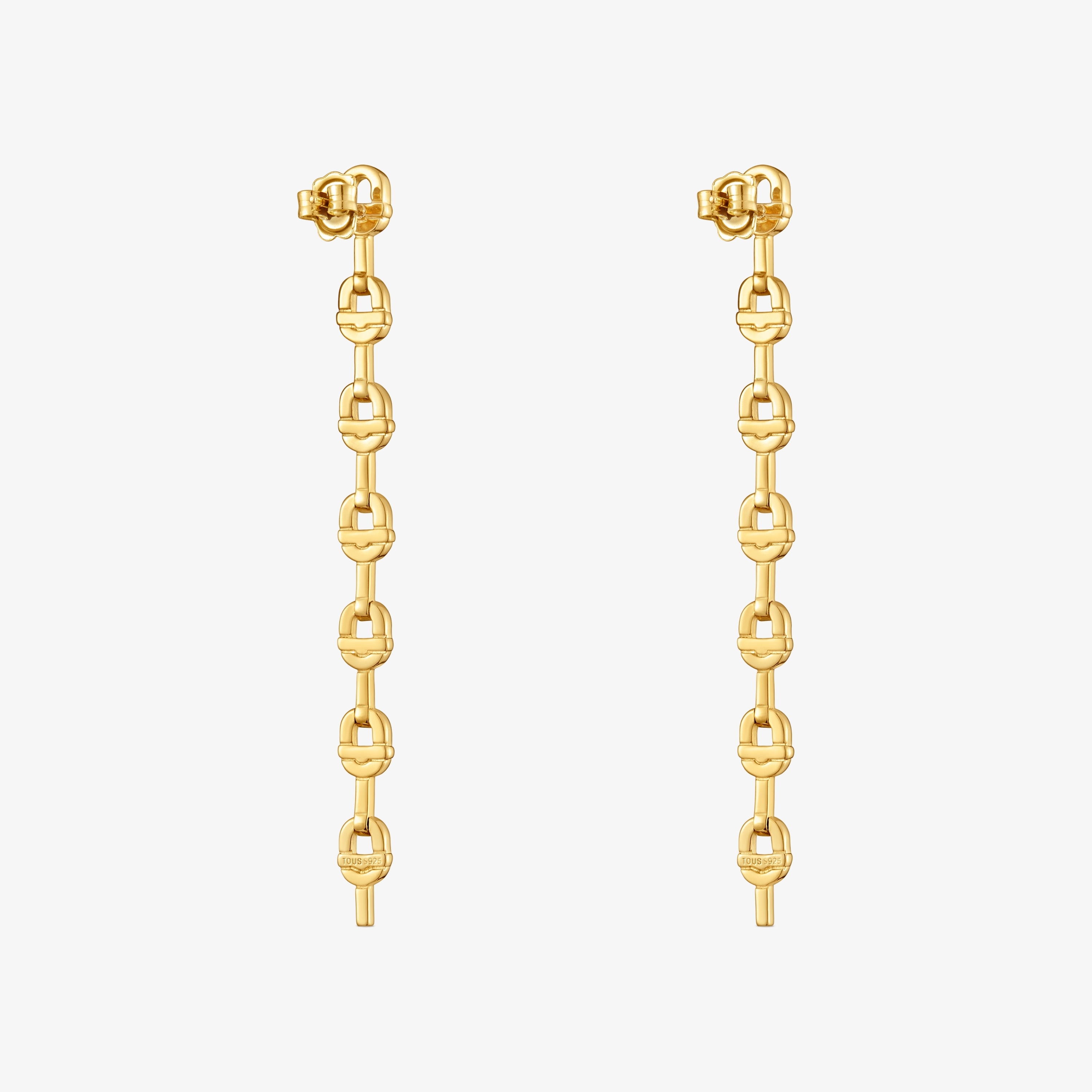 30 mm 18K gold vermeil logo long Earrings TOUS MANIFESTO