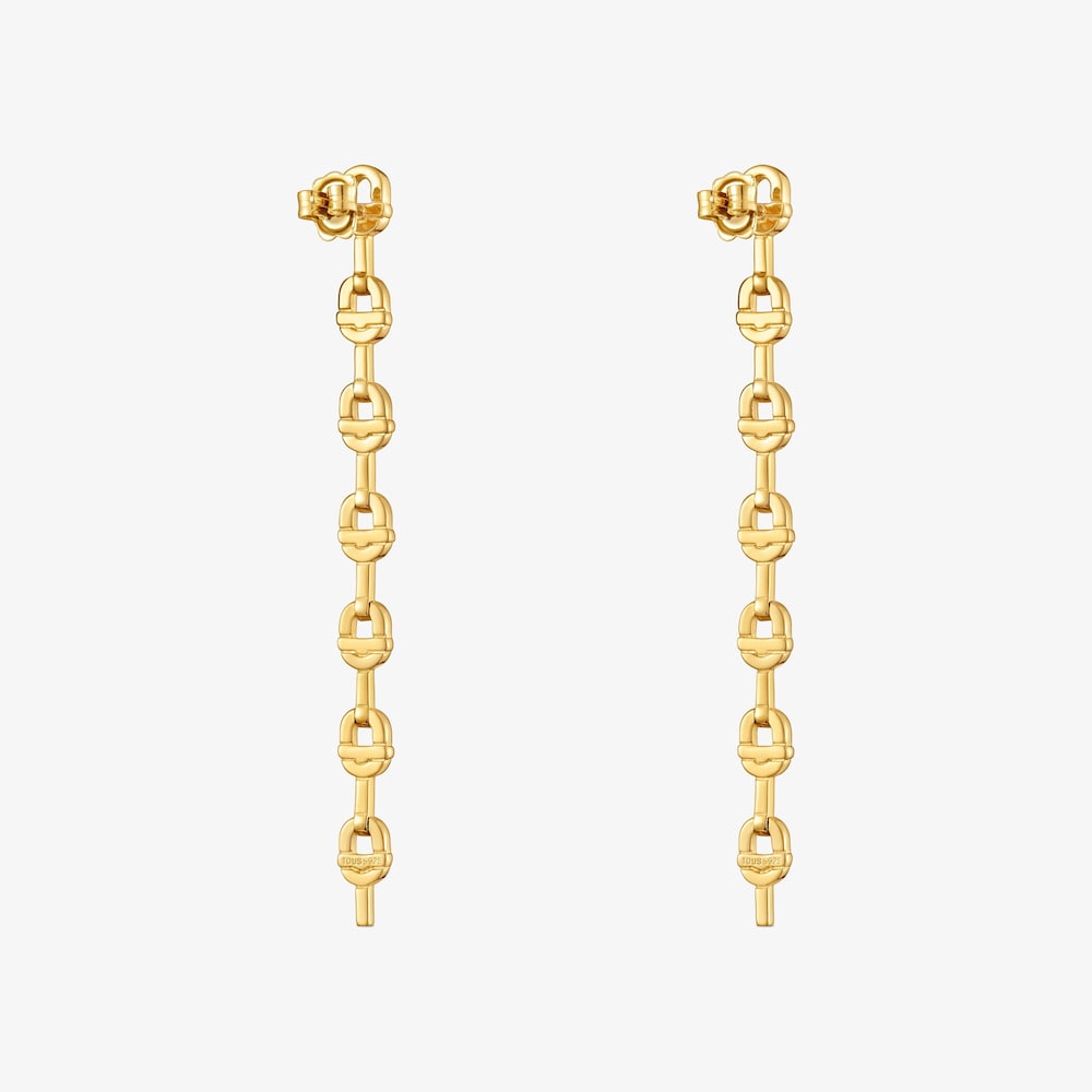 30 mm 18K gold vermeil logo long Earrings TOUS MANIFESTO