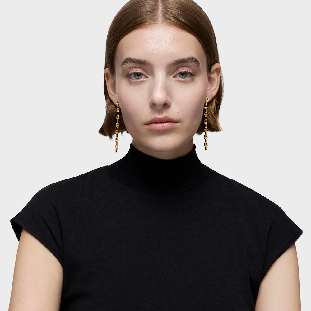 30 mm 18K gold vermeil logo long Earrings TOUS MANIFESTO