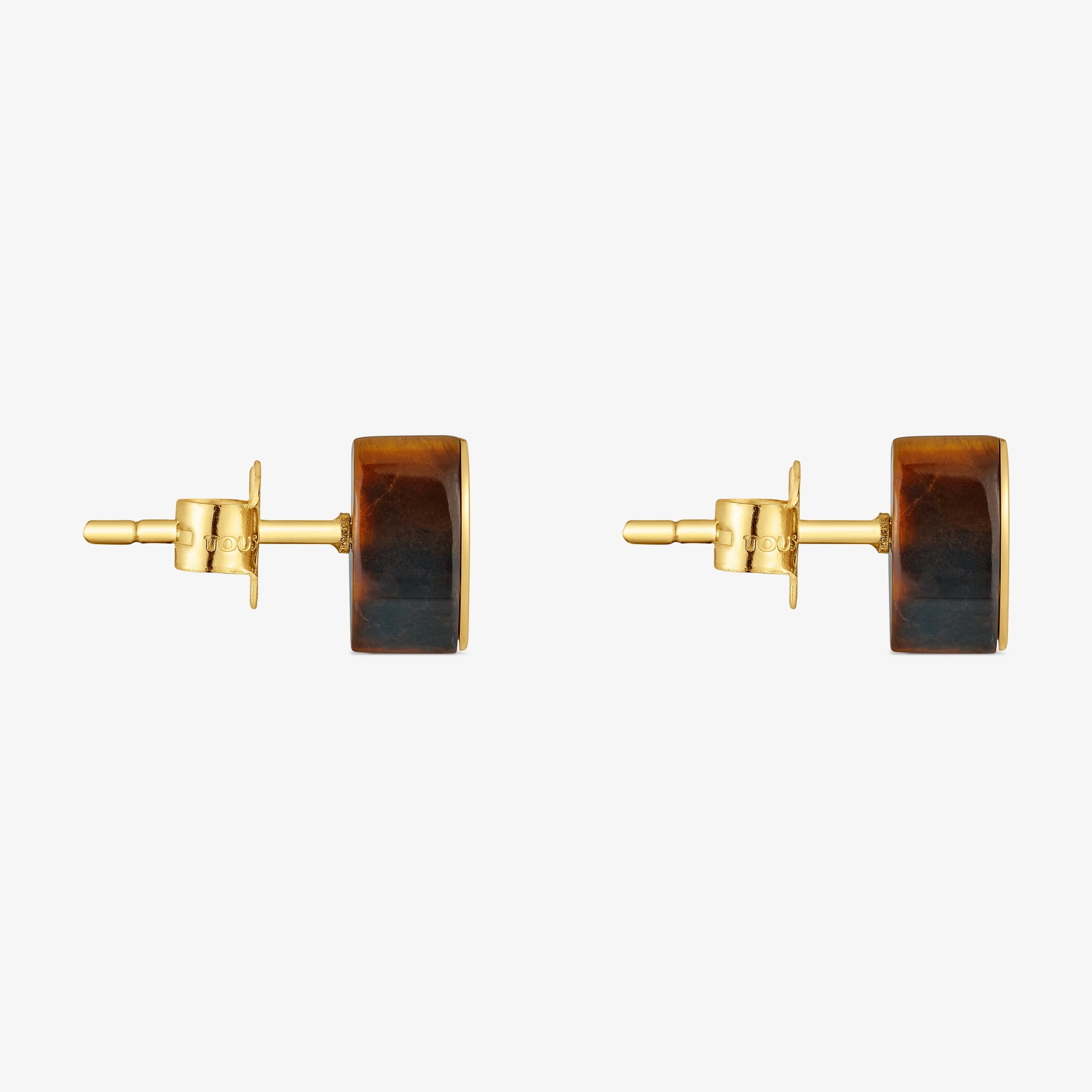 18K solid gold heart Earrings with tiger’s eye TOUS 1950
