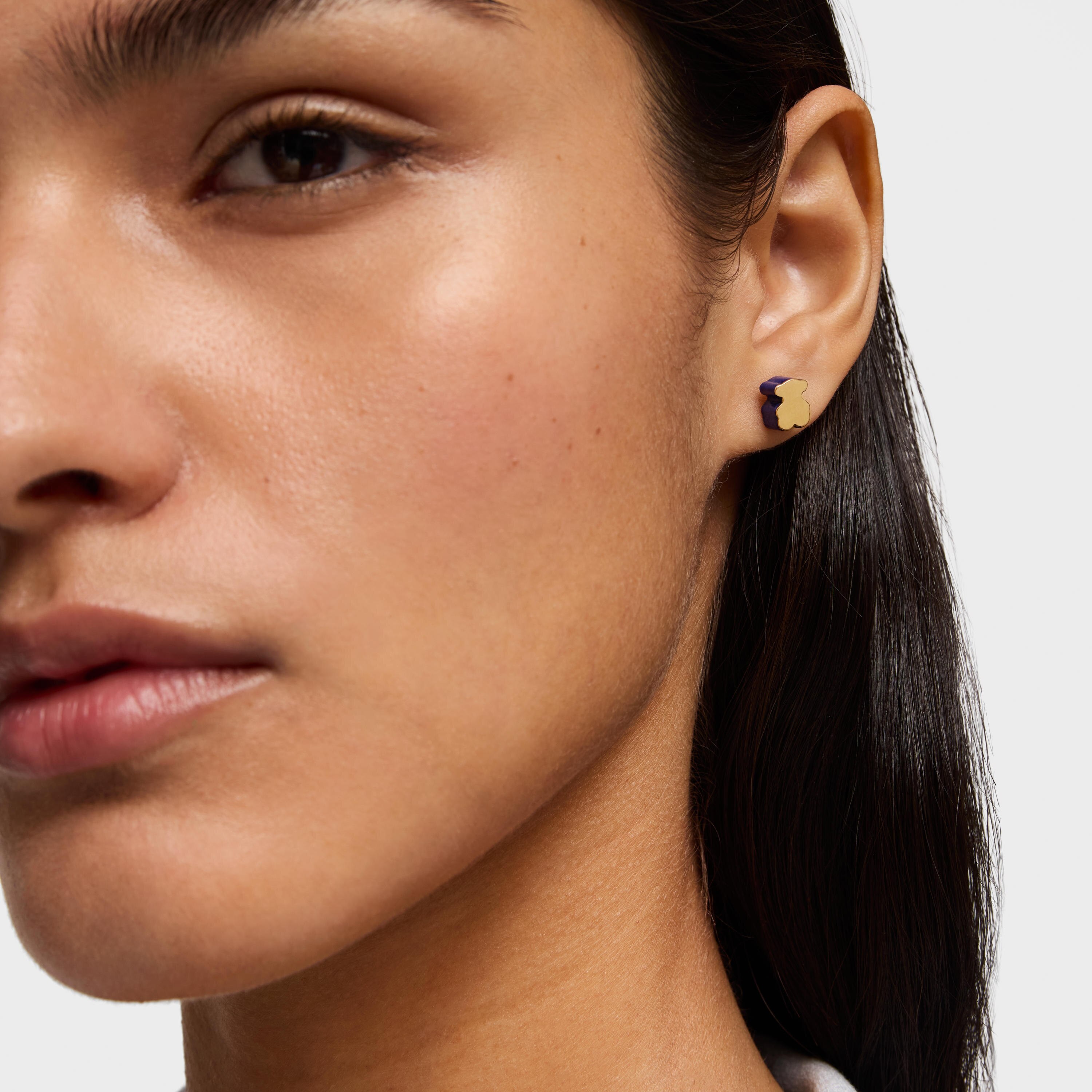 18K solid gold bear Earrings with lapis lazuli TOUS 1950