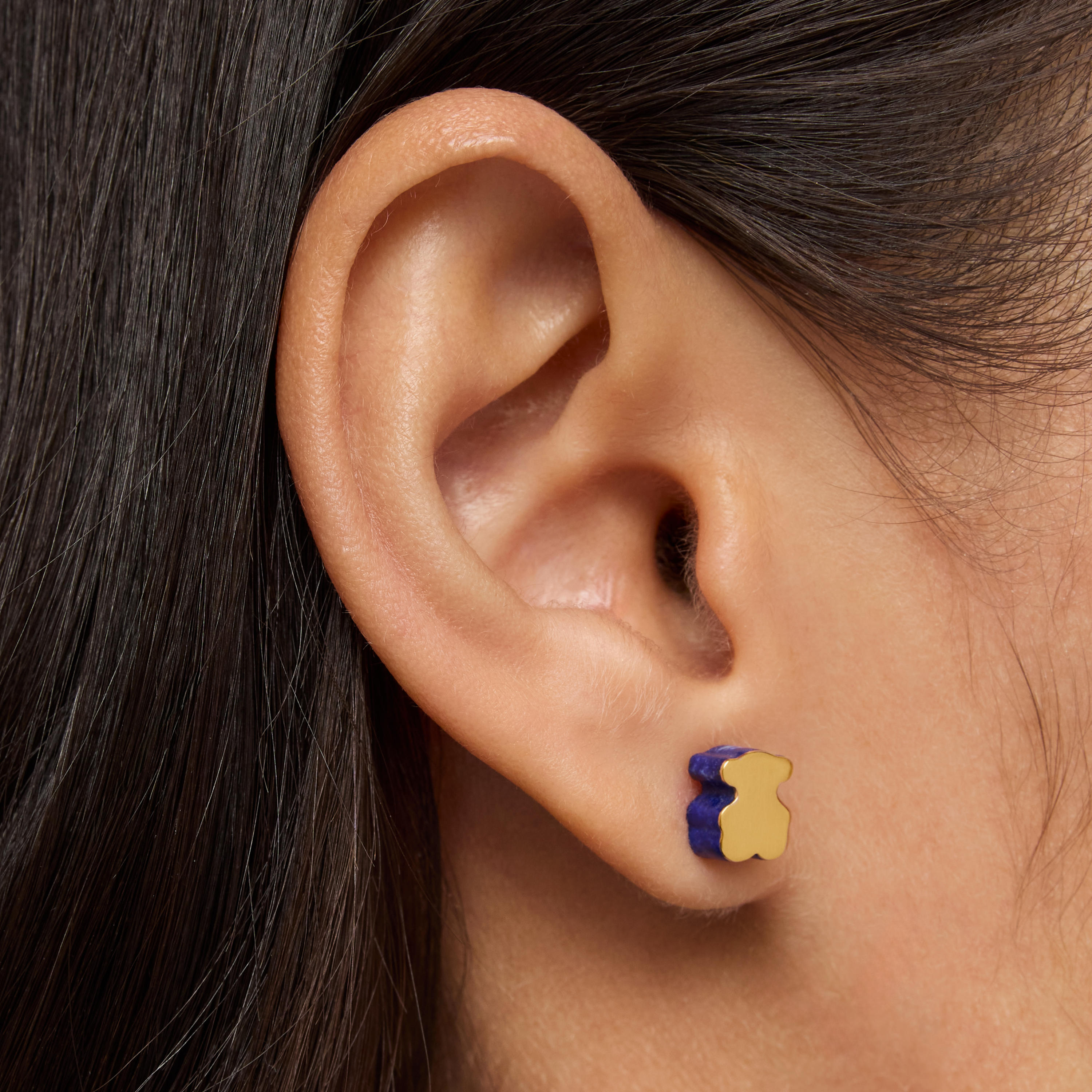 18K solid gold bear Earrings with lapis lazuli TOUS 1950