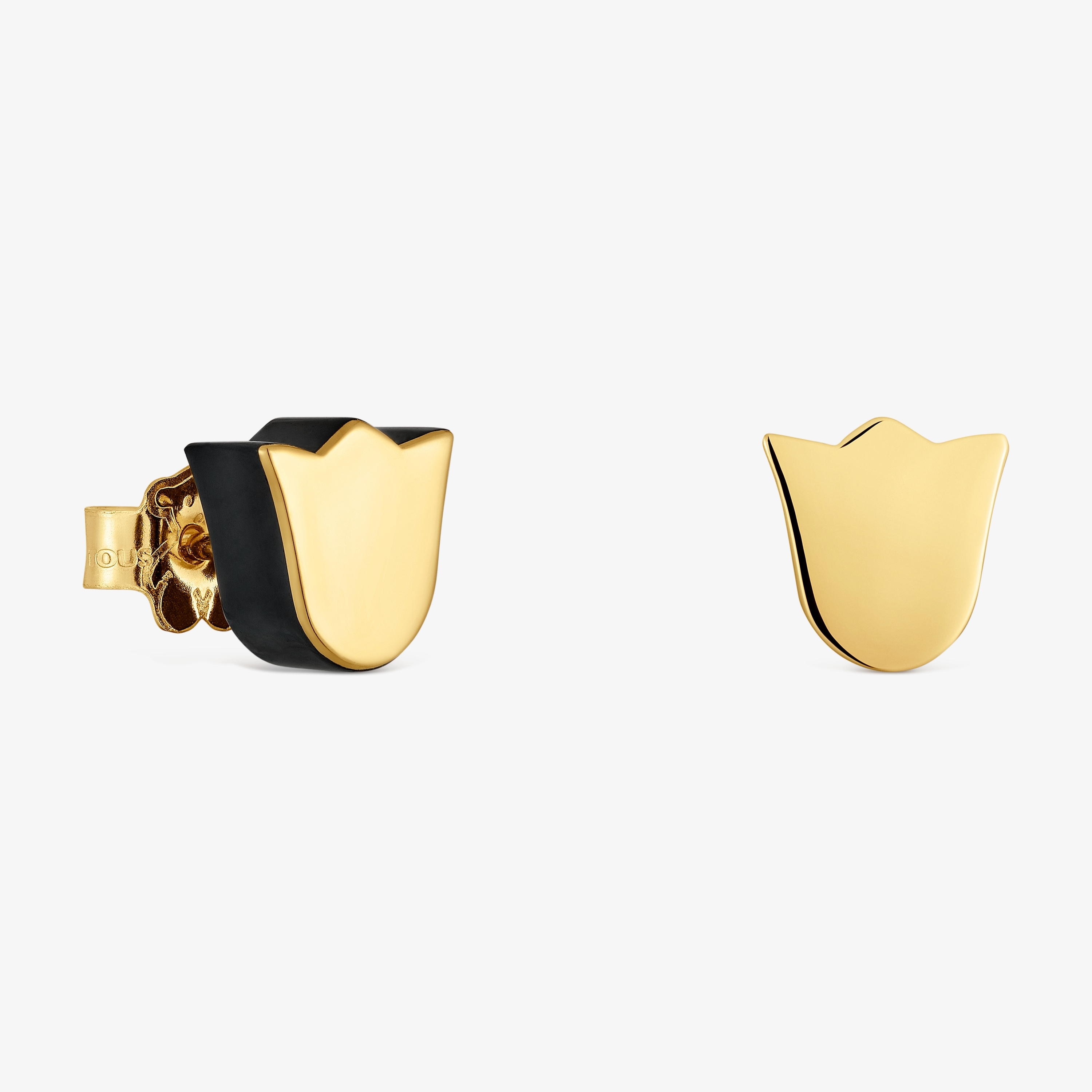 18K solid gold tulip Earrings with onyx TOUS 1950