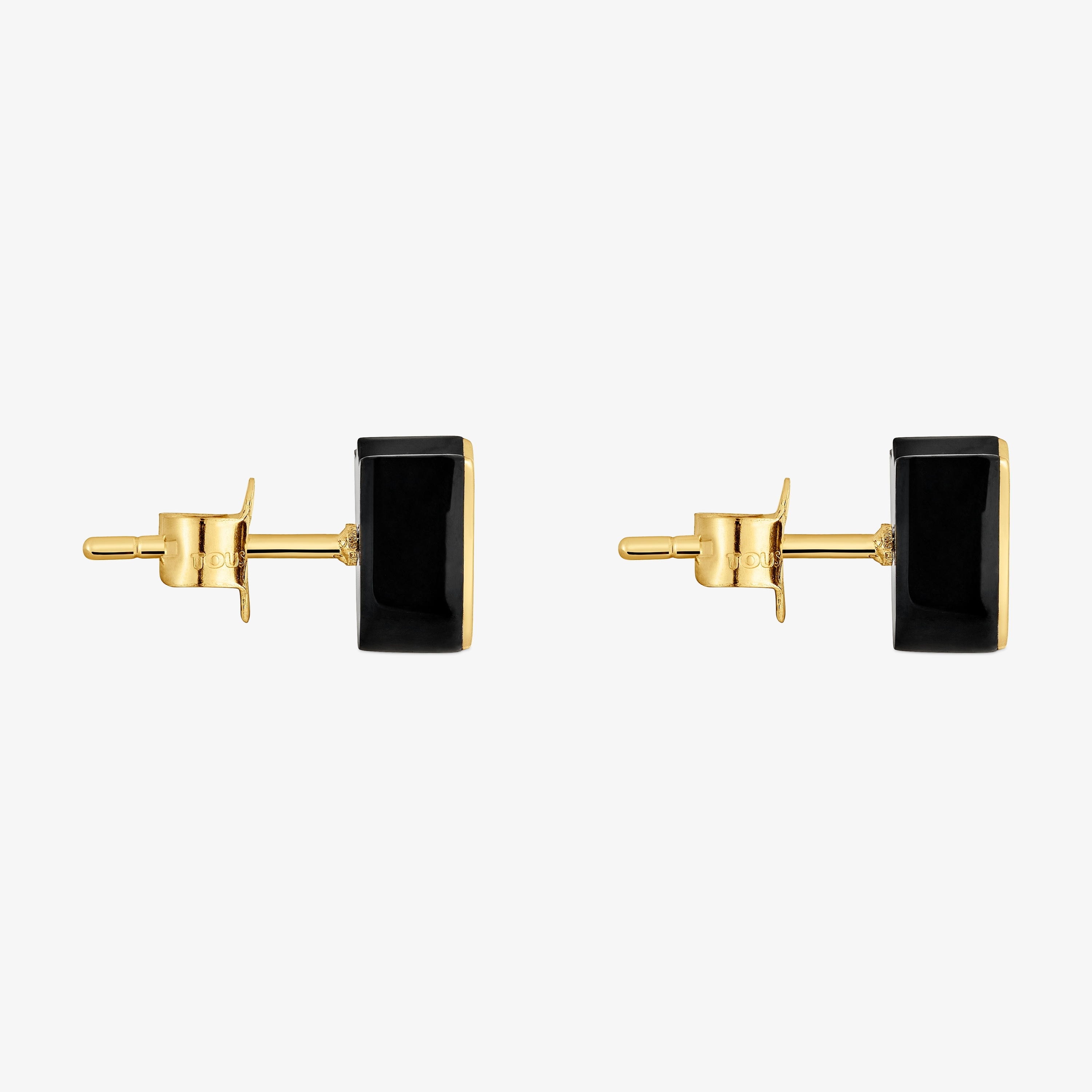 18K solid gold tulip Earrings with onyx TOUS 1950