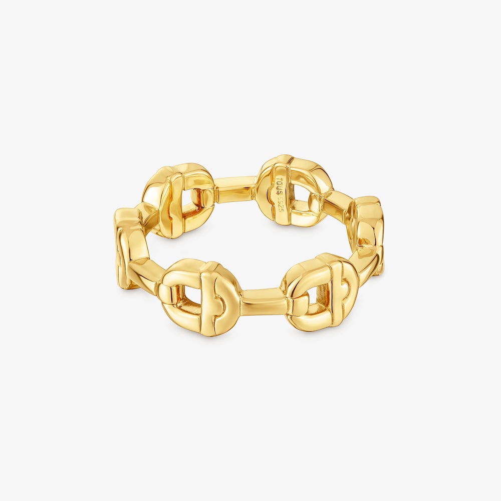 Prsteň s&nbsp;logom s&nbsp;18&nbsp;kt pozl&aacute;ten&iacute;m na striebre TOUS MANIFESTO