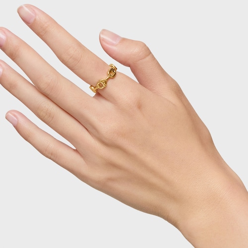 18kt gold plating over silver logo Ring TOUS MANIFESTO