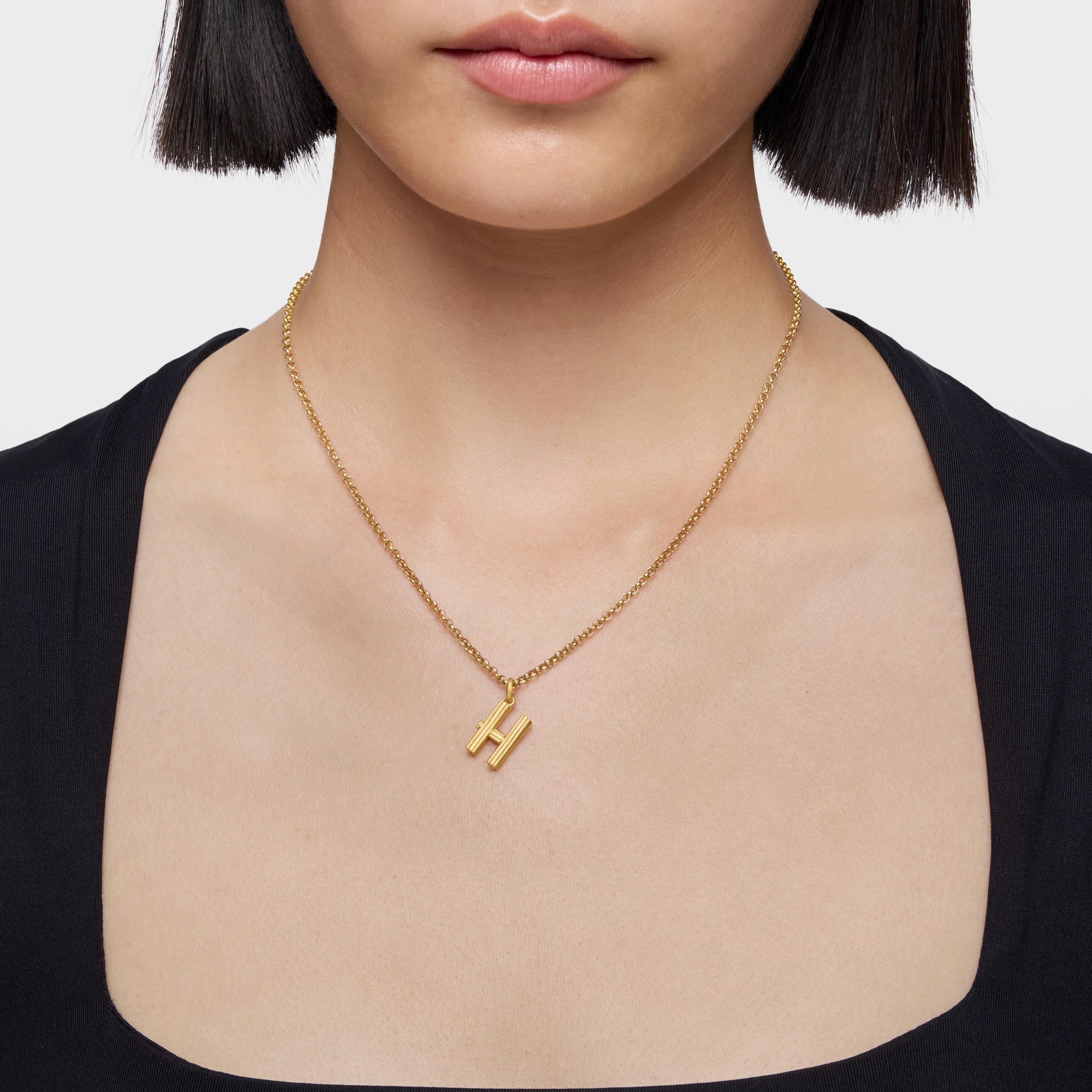 Medium 18kt gold plating over silver letter H Pendant TOUS Alphabet