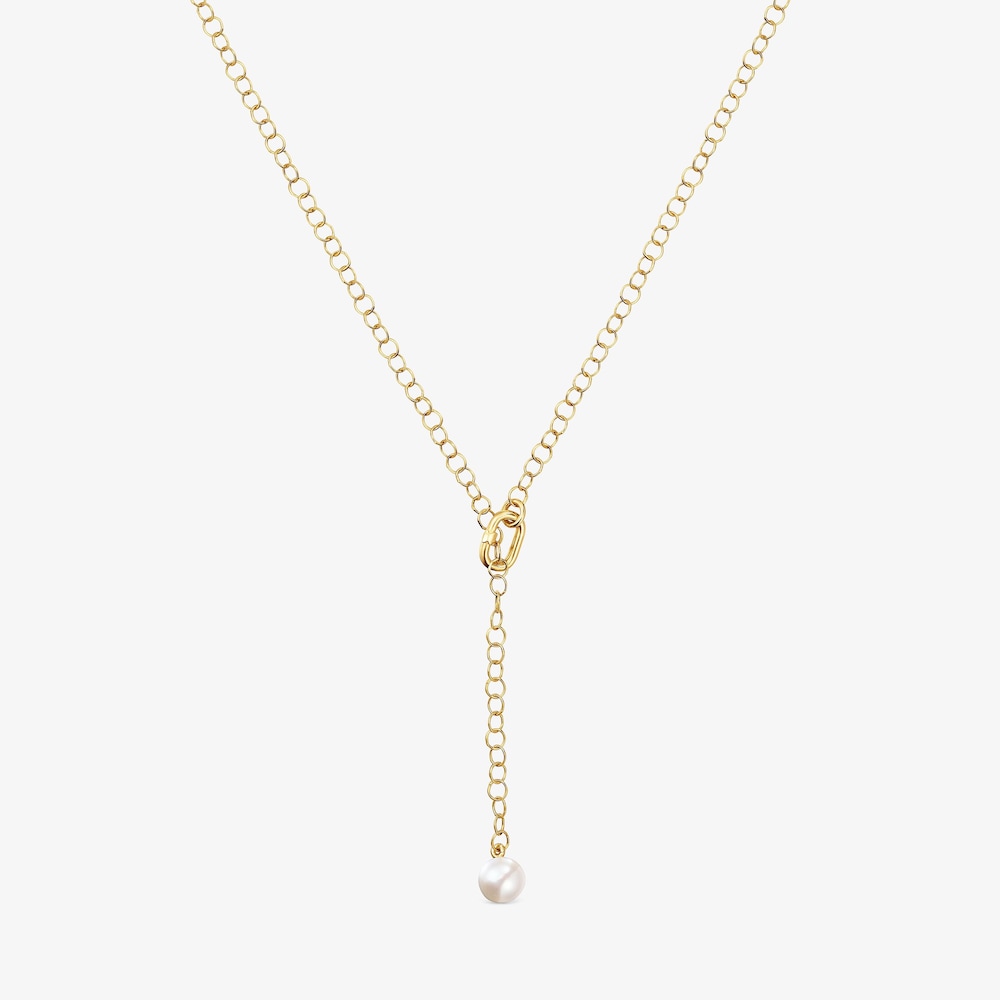 Collar corto de oro y perla cultivada Hold Oval