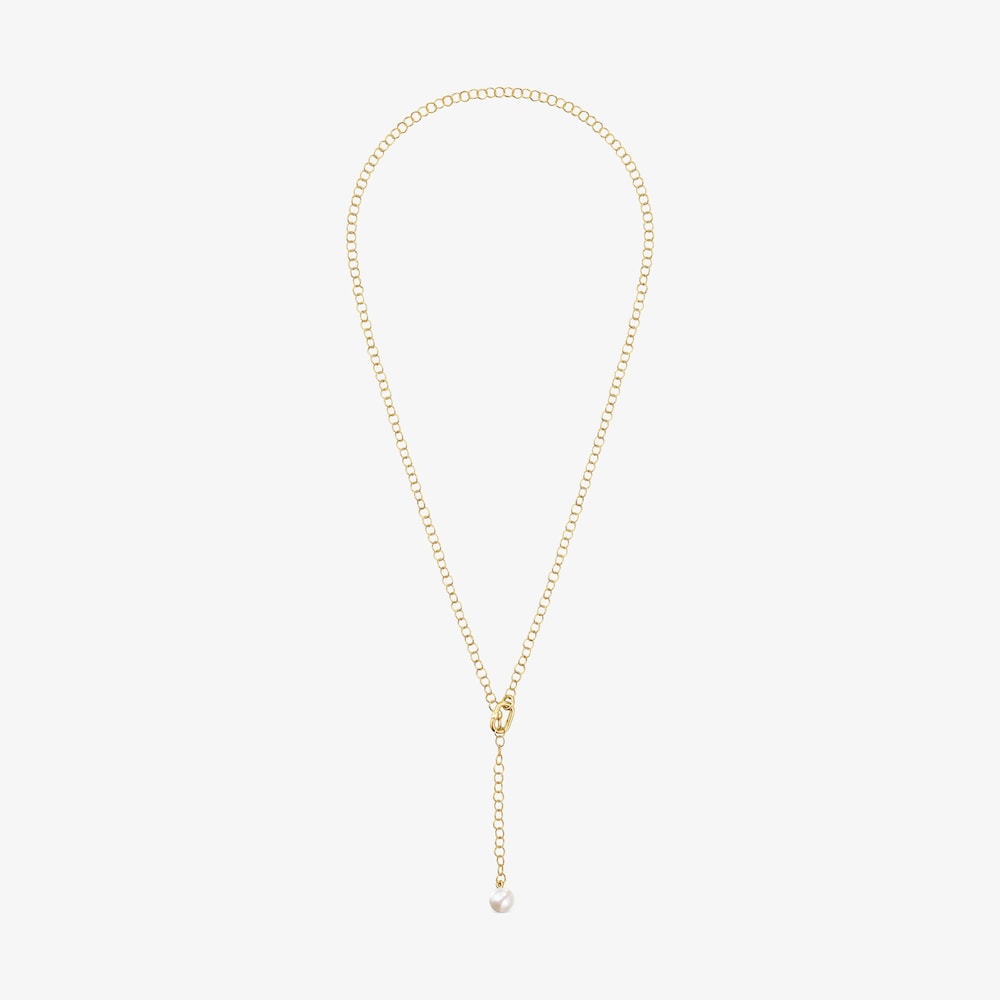 Collar corto de oro y perla cultivada Hold Oval