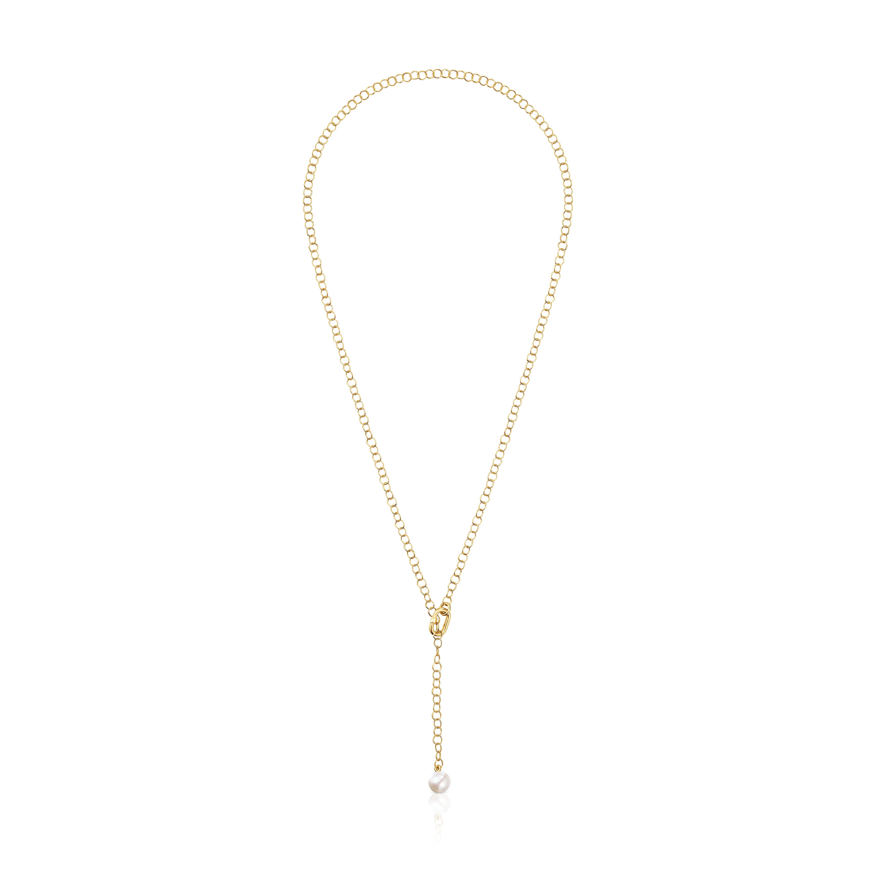 Collar corto de oro y perla cultivada Hold Oval