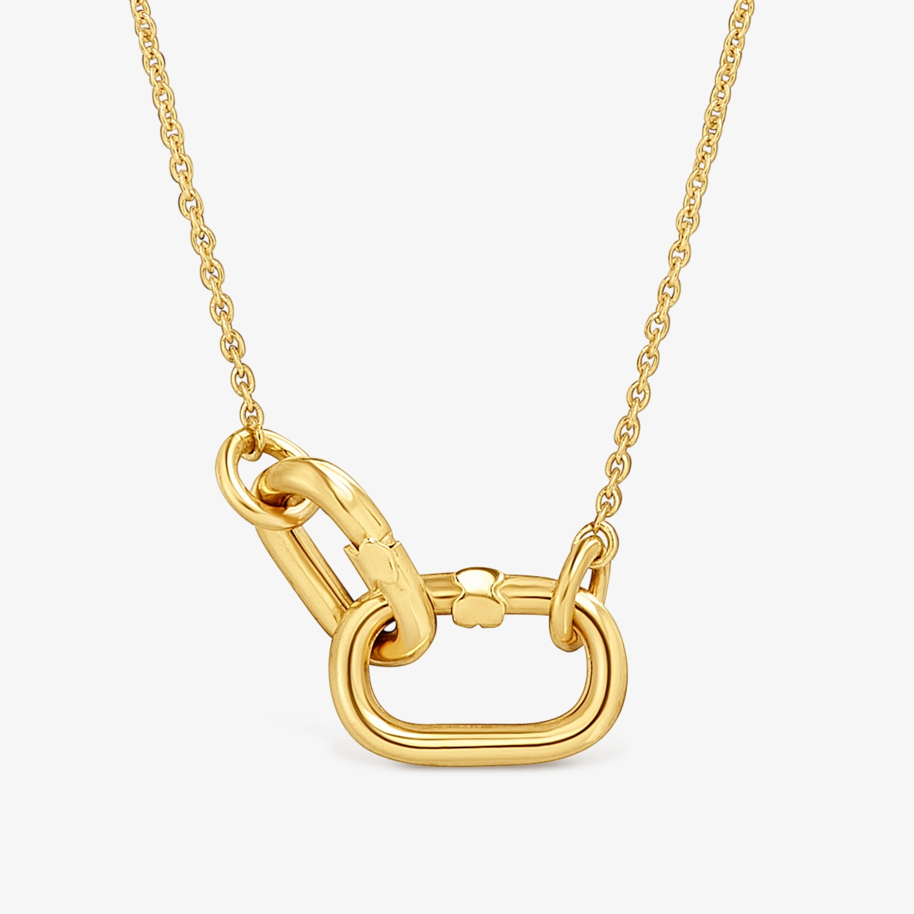 Hold Oval 18K solid gold double Choker