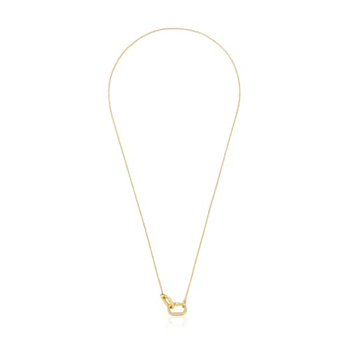 Gargantilla de oro doble Hold Oval