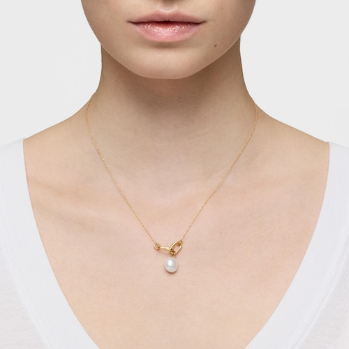 Gargantilla de oro doble Hold Oval