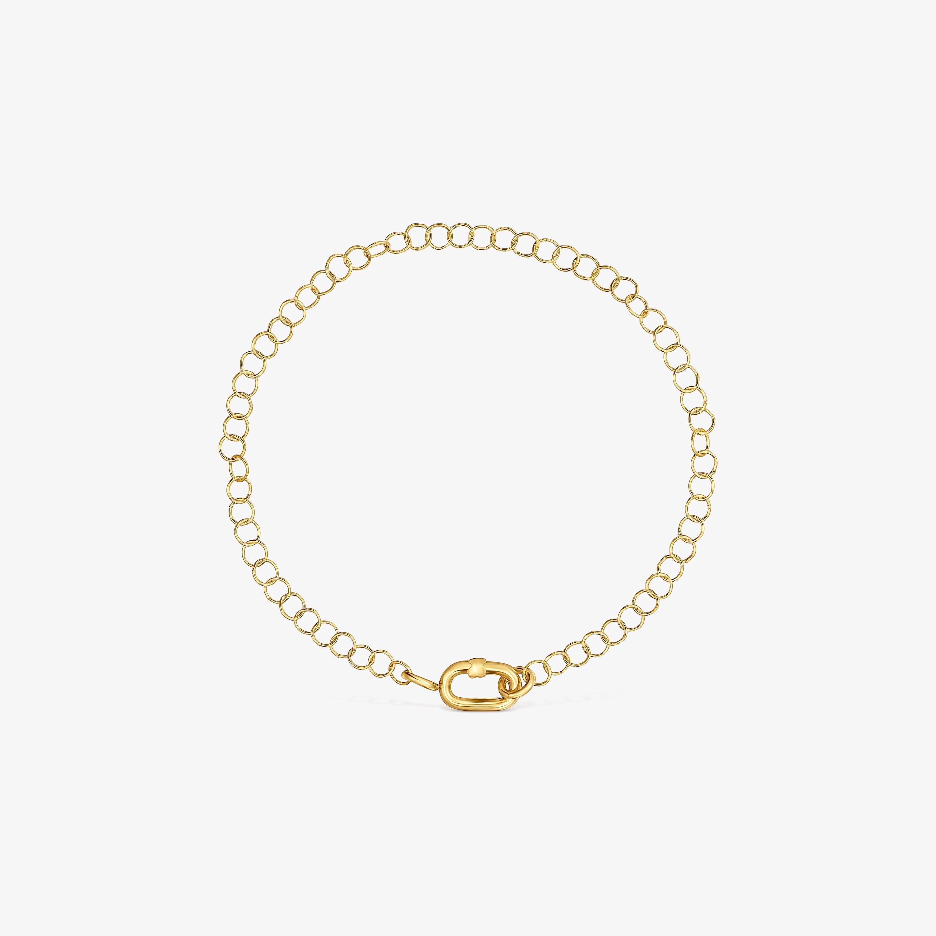 Hold Oval 18K solid gold chain Bracelet